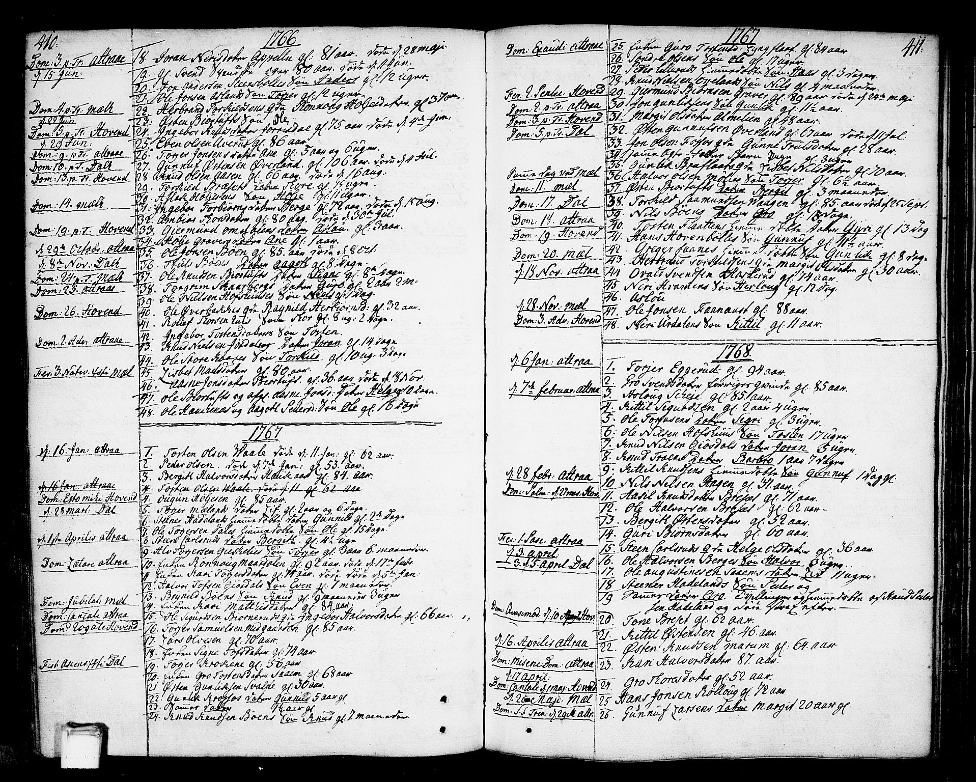 Tinn kirkebøker, AV/SAKO-A-308/F/Fa/L0002: Ministerialbok nr. I 2, 1757-1810, s. 410-411