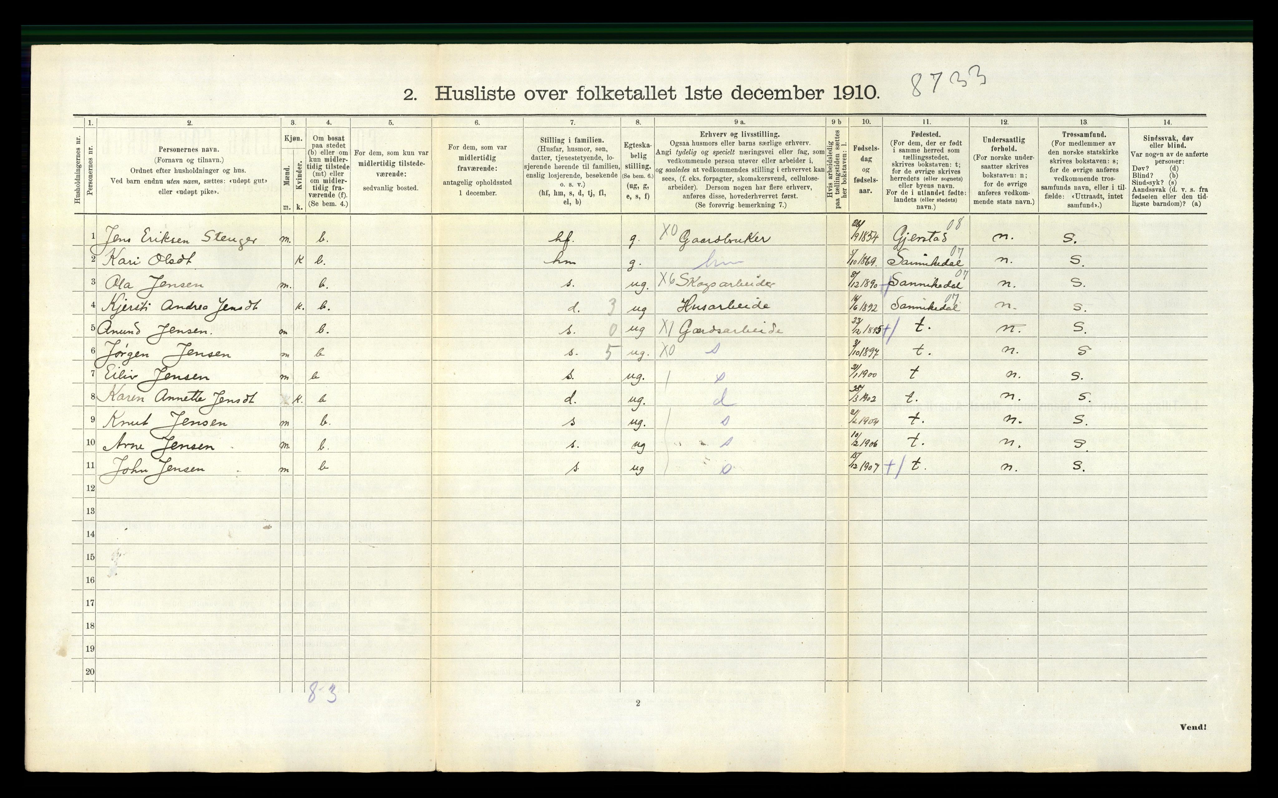 RA, Folketelling 1910 for 0817 Drangedal herred, 1910, s. 156