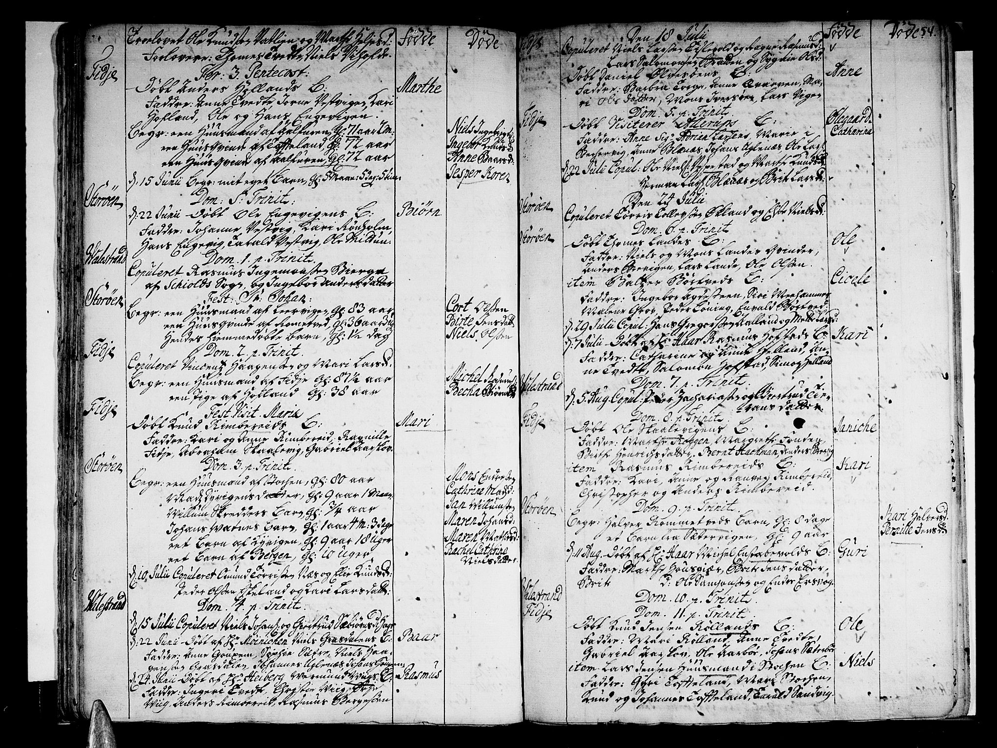 Stord sokneprestembete, SAB/A-78201/H/Haa: Ministerialbok nr. A 1, 1725-1744, s. 54