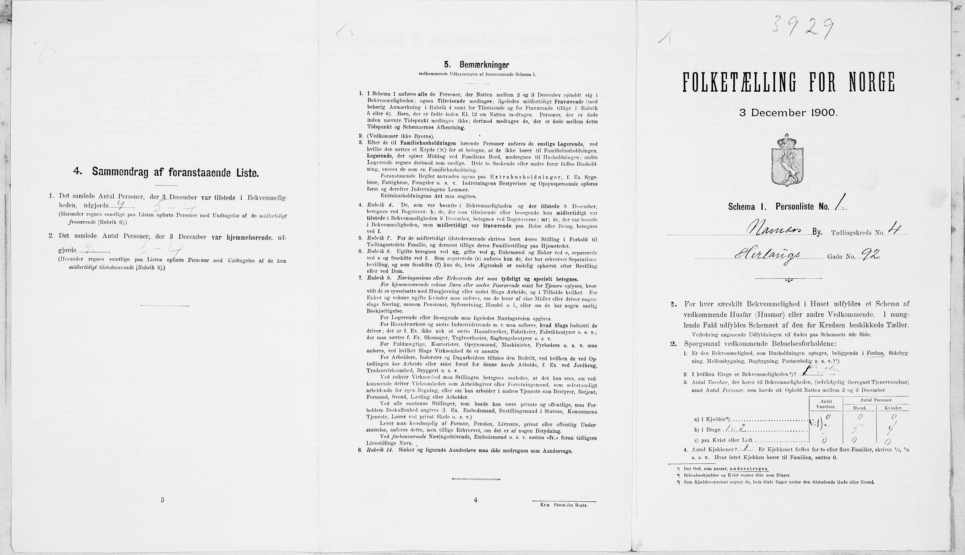 SAT, Folketelling 1900 for 1703 Namsos ladested, 1900, s. 837