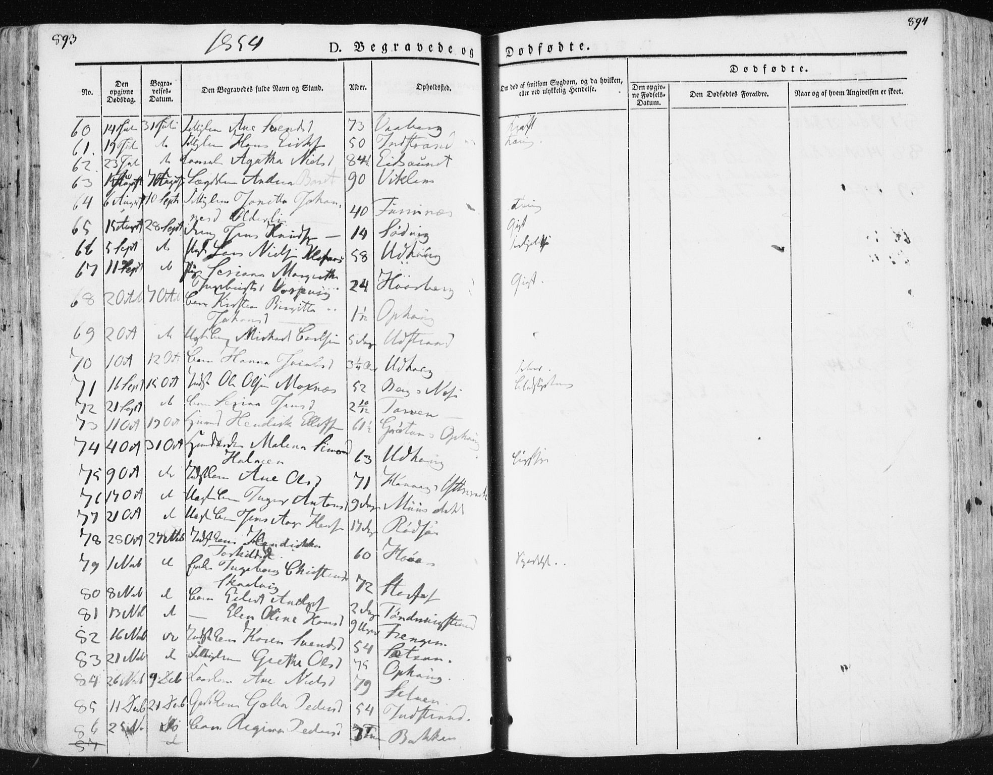 Ministerialprotokoller, klokkerbøker og fødselsregistre - Sør-Trøndelag, SAT/A-1456/659/L0736: Ministerialbok nr. 659A06, 1842-1856, s. 893-894