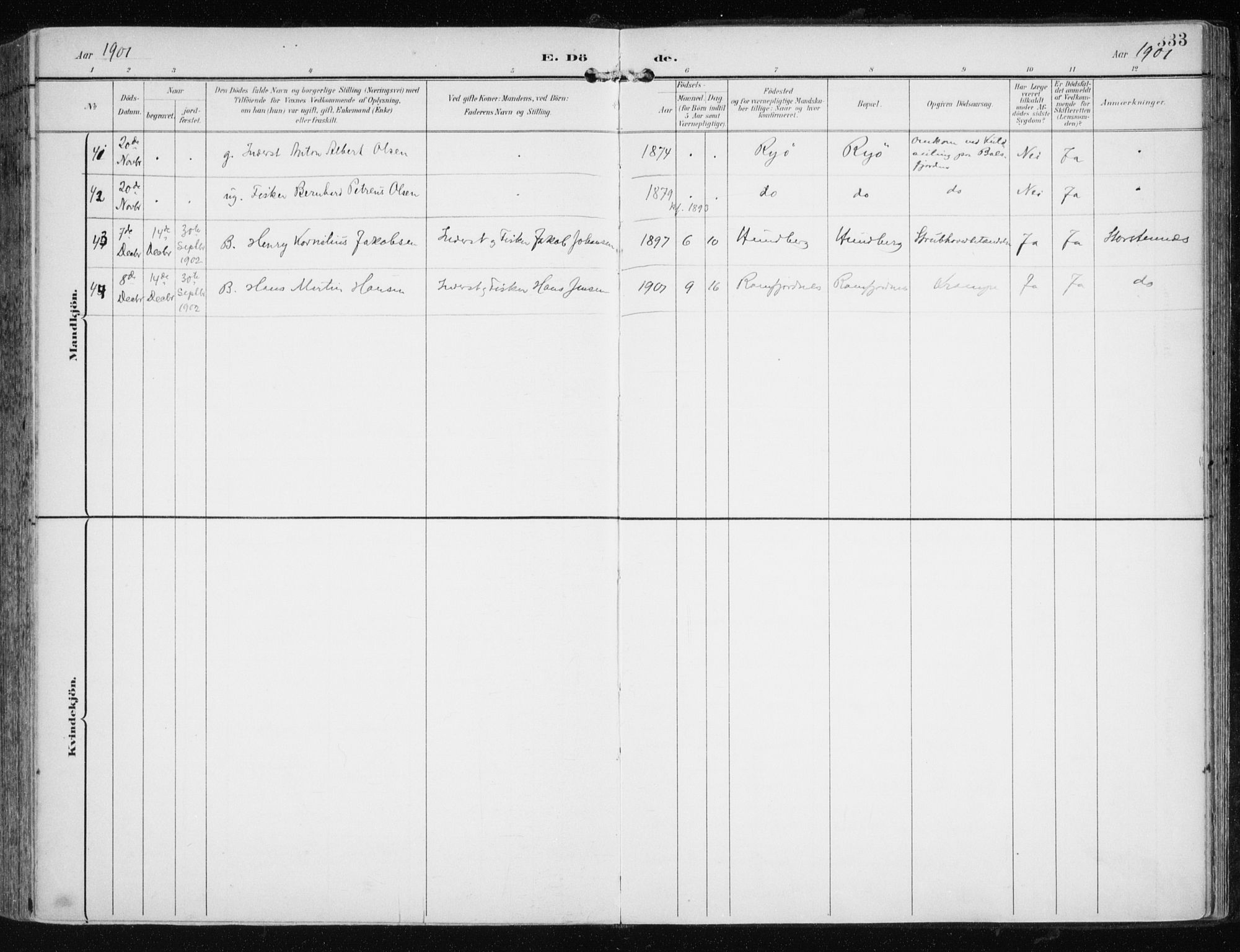 Tromsøysund sokneprestkontor, AV/SATØ-S-1304/G/Ga/L0006kirke: Ministerialbok nr. 6, 1897-1906, s. 333