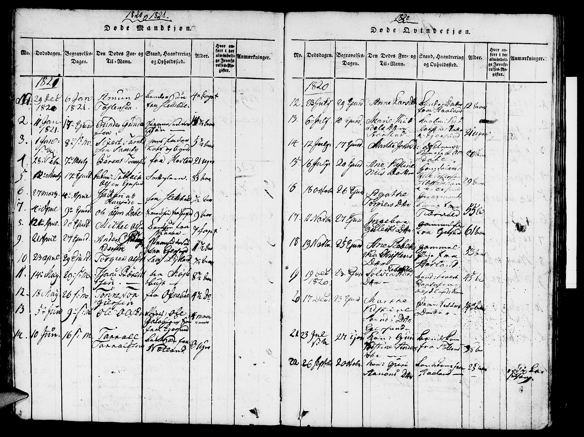 Eigersund sokneprestkontor, AV/SAST-A-101807/001/30/30BA/L0007: Ministerialbok nr. A 7, 1815-1827