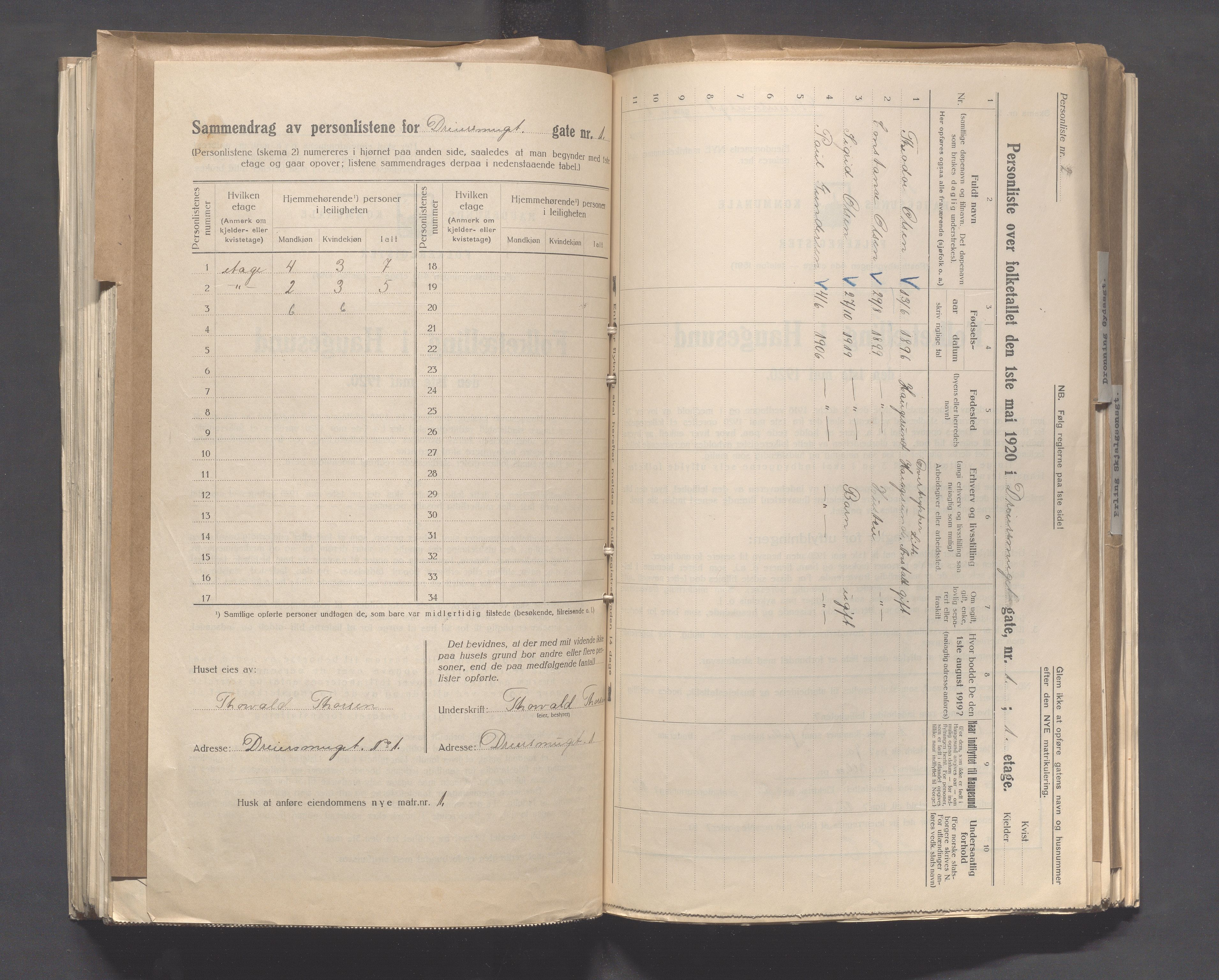 IKAR, Kommunal folketelling 1.5.1920 for Haugesund, 1920, s. 604