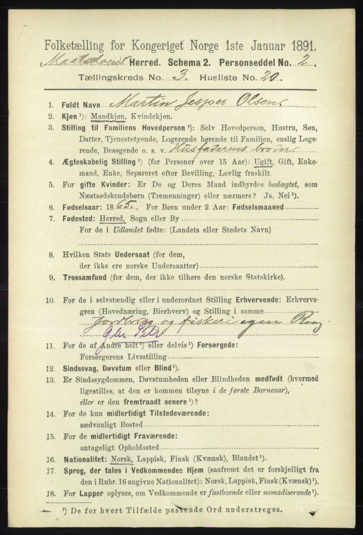 RA, Folketelling 1891 for 1924 Målselv herred, 1891, s. 731