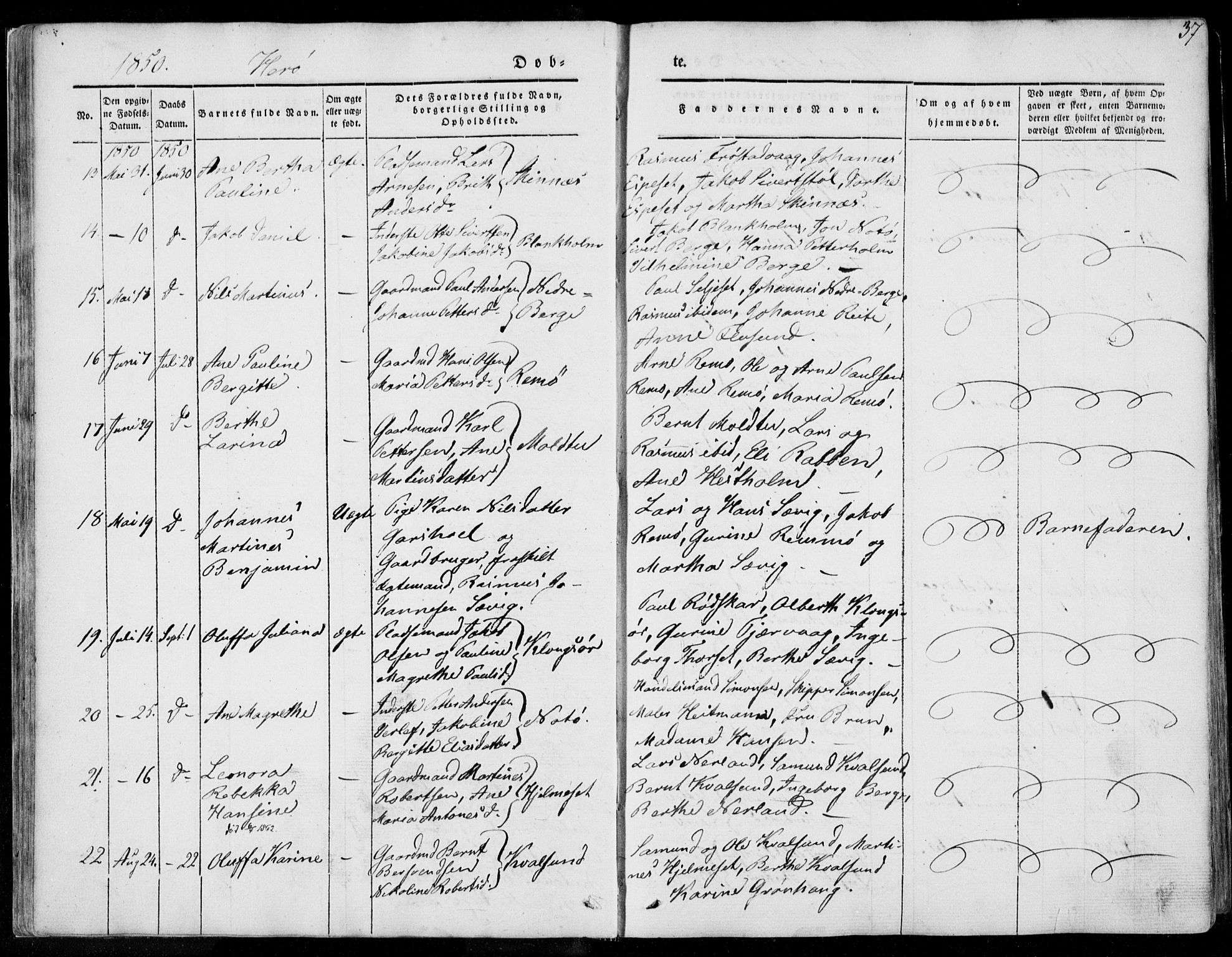 Ministerialprotokoller, klokkerbøker og fødselsregistre - Møre og Romsdal, AV/SAT-A-1454/507/L0070: Ministerialbok nr. 507A05, 1842-1873, s. 37