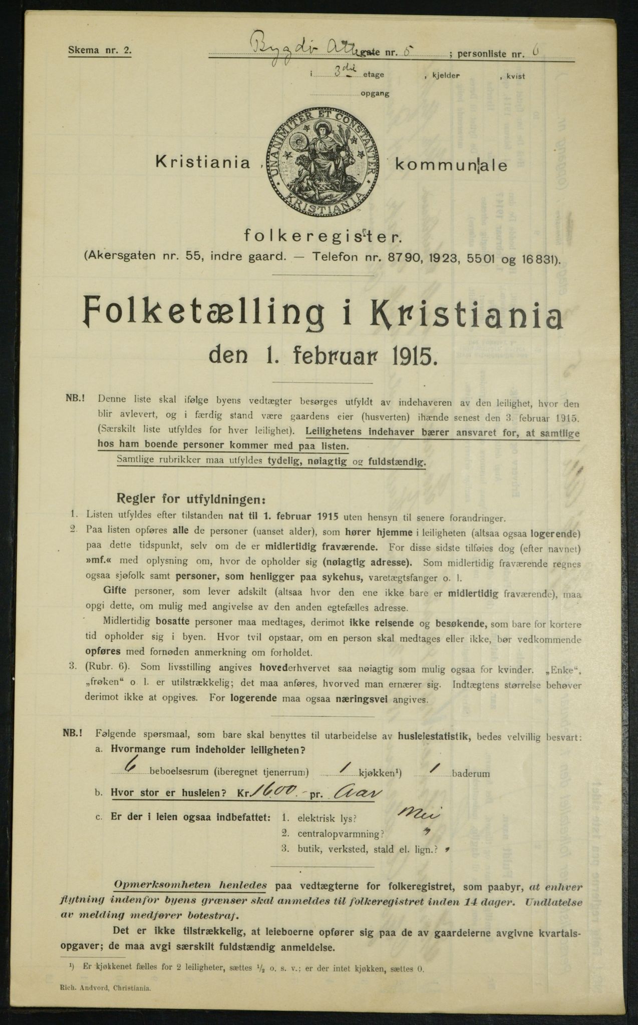 OBA, Kommunal folketelling 1.2.1915 for Kristiania, 1915, s. 10216