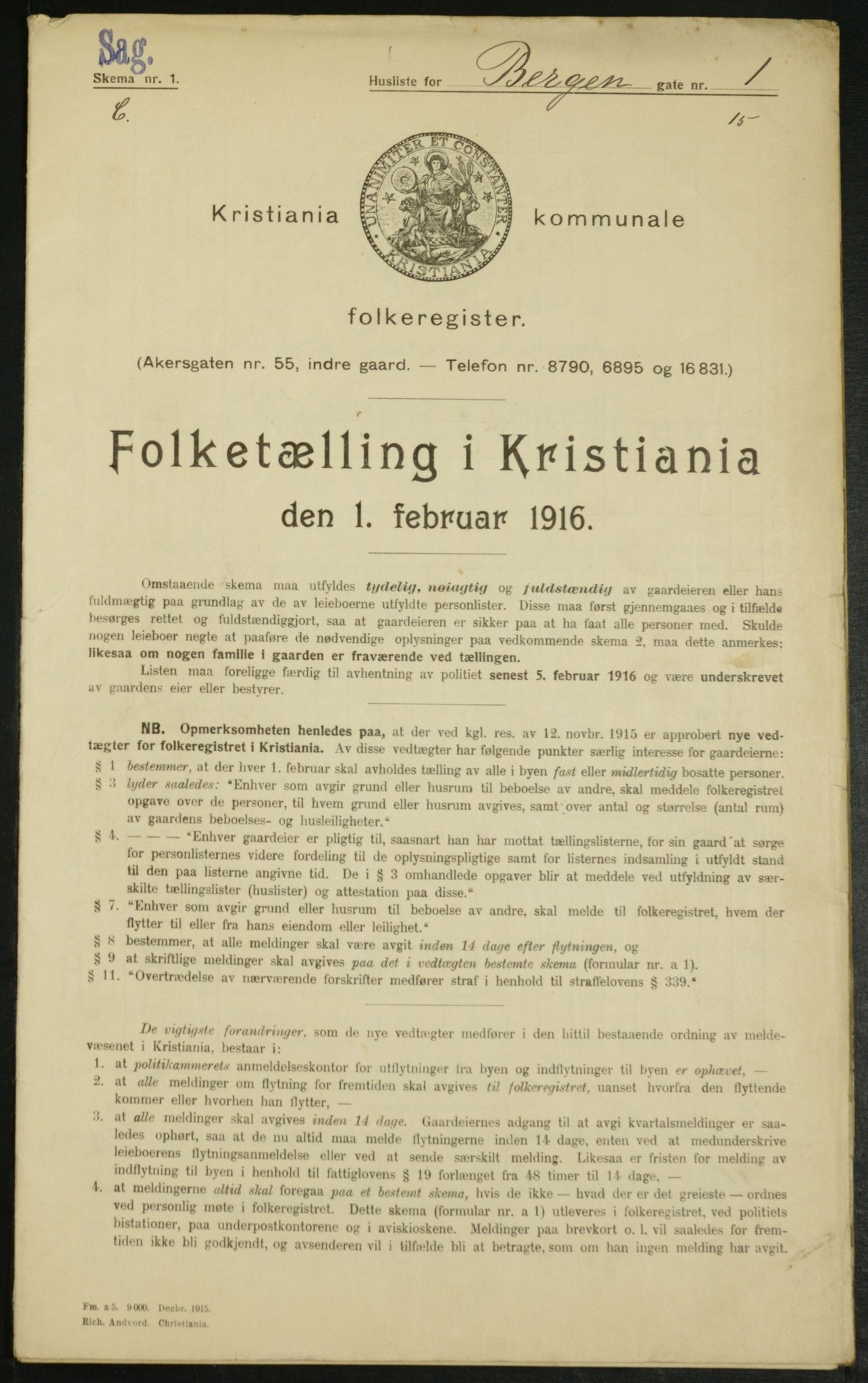 OBA, Kommunal folketelling 1.2.1916 for Kristiania, 1916, s. 3754