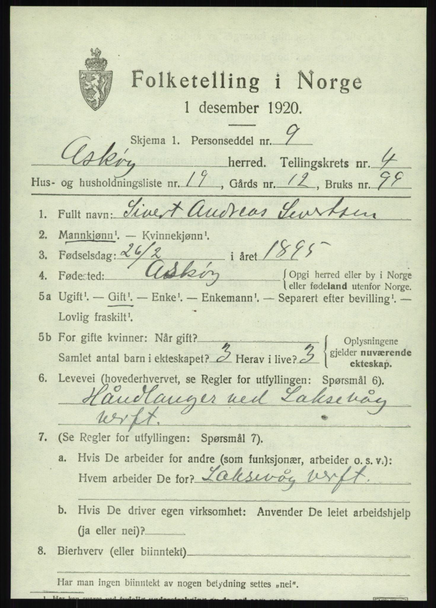 SAB, Folketelling 1920 for 1247 Askøy herred, 1920, s. 7820