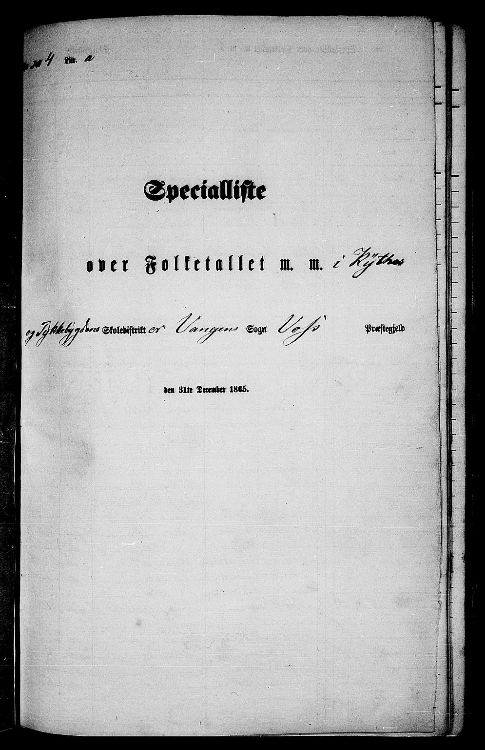 RA, Folketelling 1865 for 1235P Voss prestegjeld, 1865, s. 92