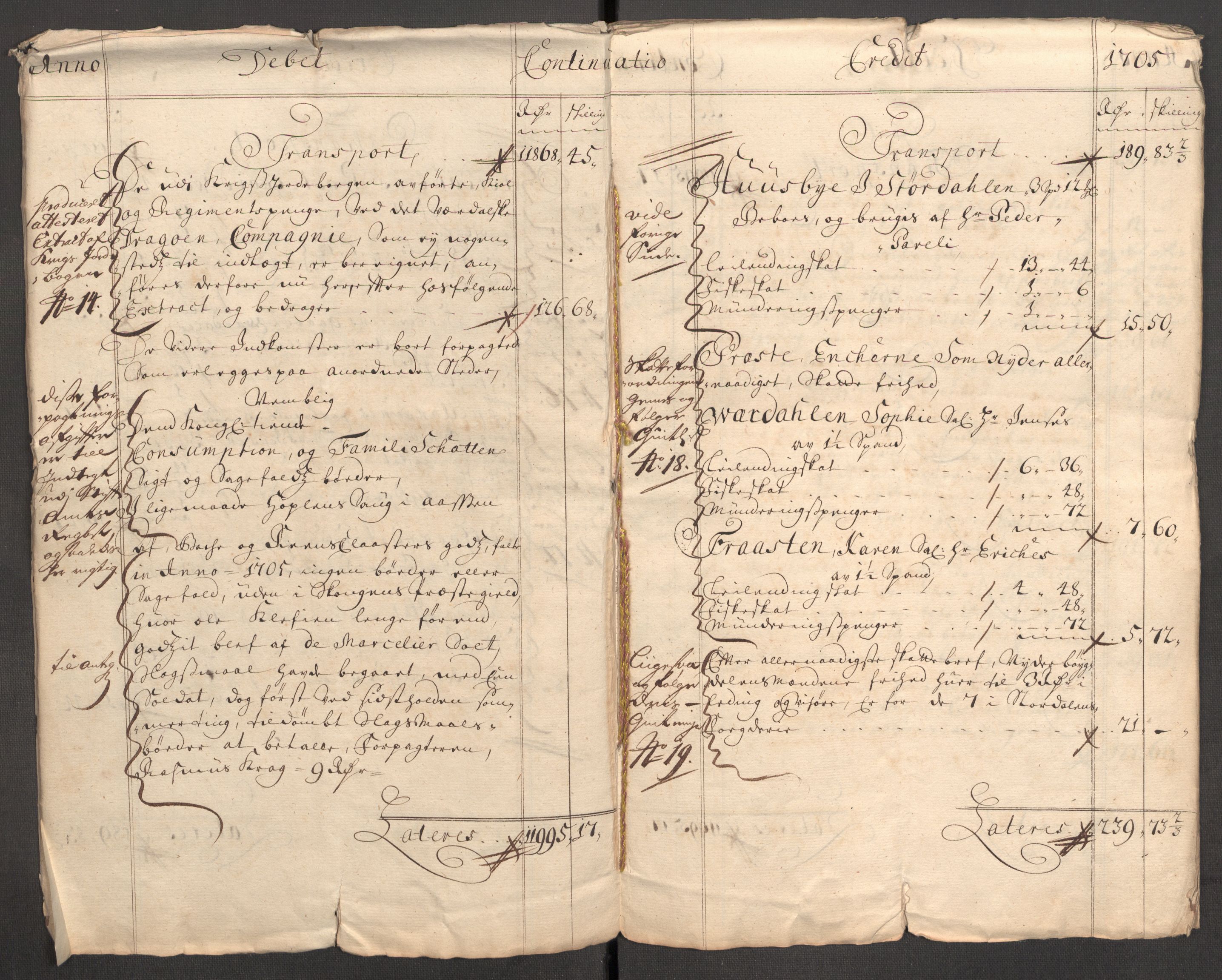 Rentekammeret inntil 1814, Reviderte regnskaper, Fogderegnskap, RA/EA-4092/R62/L4196: Fogderegnskap Stjørdal og Verdal, 1705-1706, s. 7