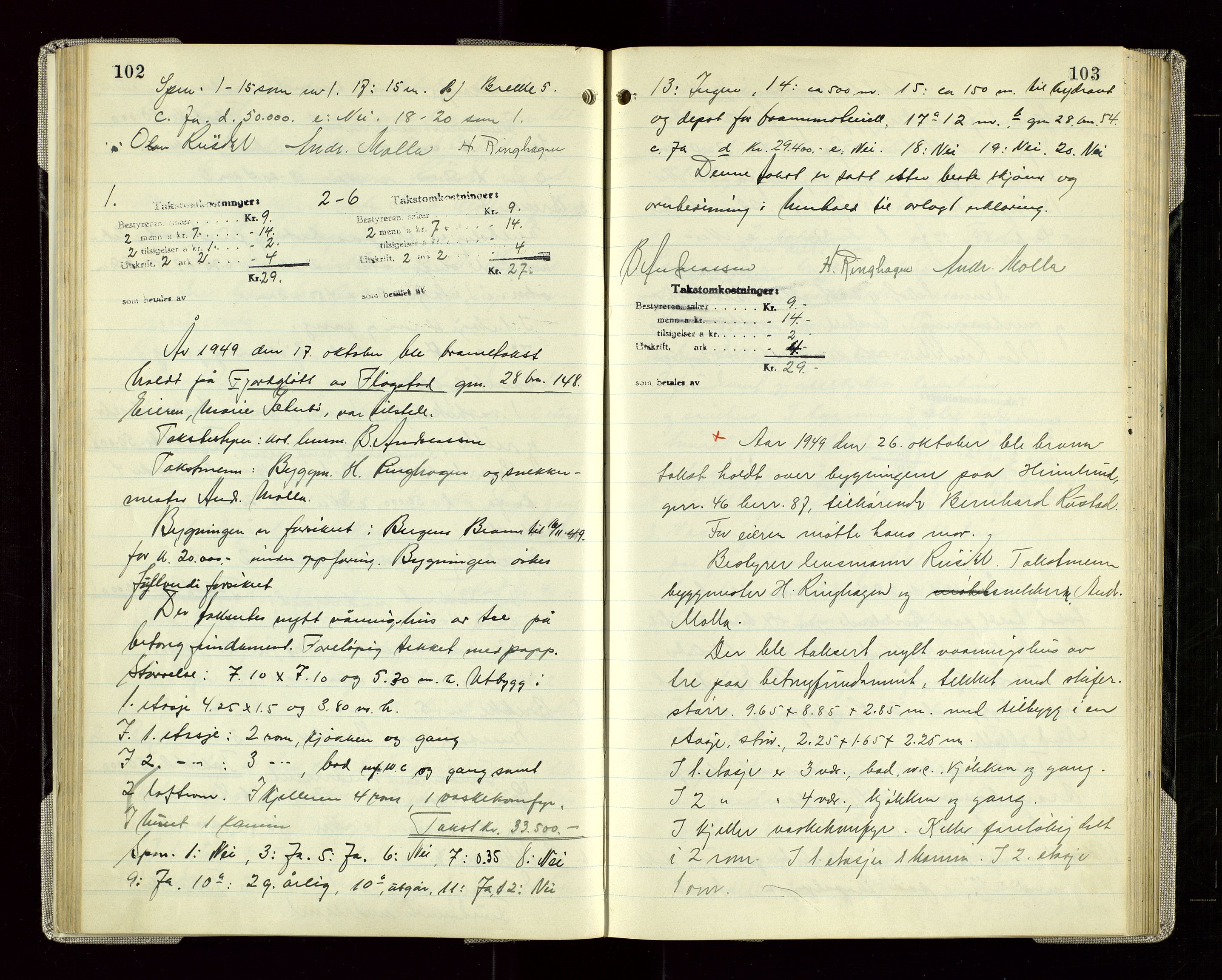 Sauda lensmannskontor, AV/SAST-A-100177/Goa/L0005: "Branntakstprotokoll for Sauda lensmannsdistrikt", 1946-1955, s. 102-103