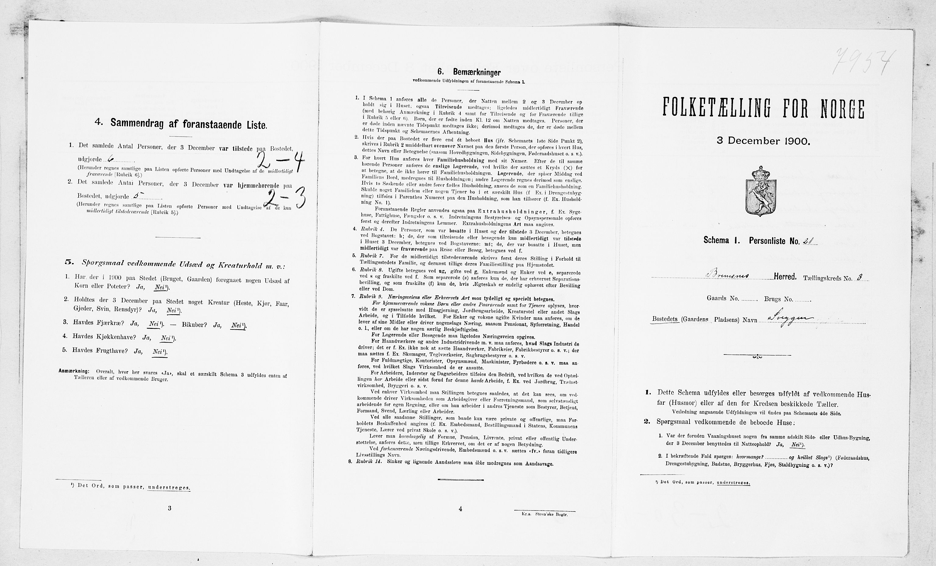 SAT, Folketelling 1900 for 1554 Bremsnes herred, 1900, s. 349