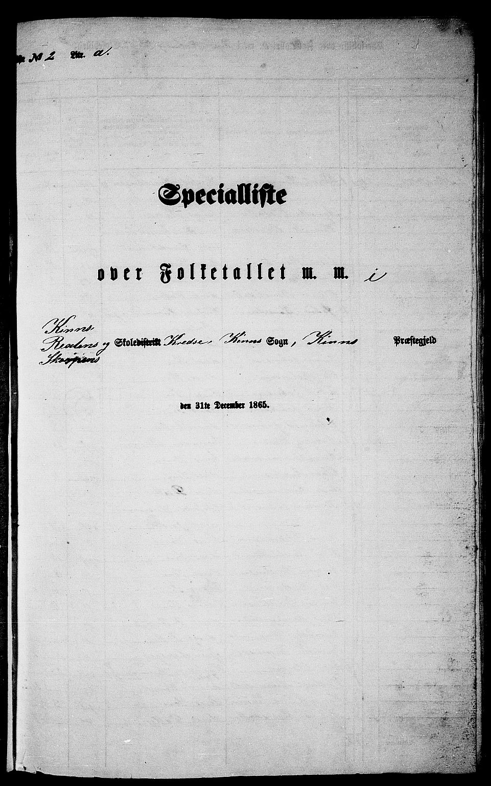 RA, Folketelling 1865 for 1437P Kinn prestegjeld, 1865, s. 35