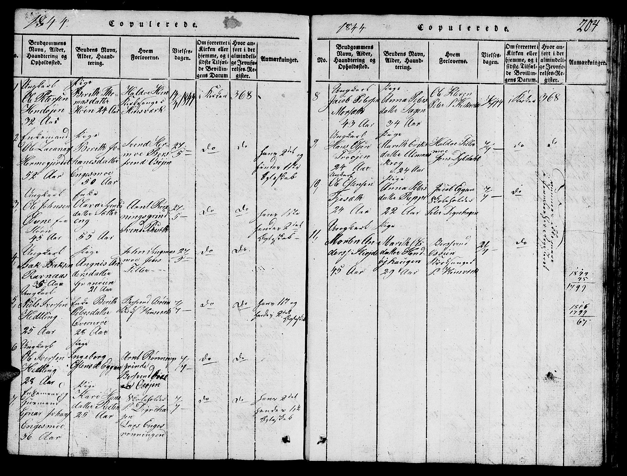 Ministerialprotokoller, klokkerbøker og fødselsregistre - Sør-Trøndelag, SAT/A-1456/688/L1026: Klokkerbok nr. 688C01, 1817-1860, s. 204