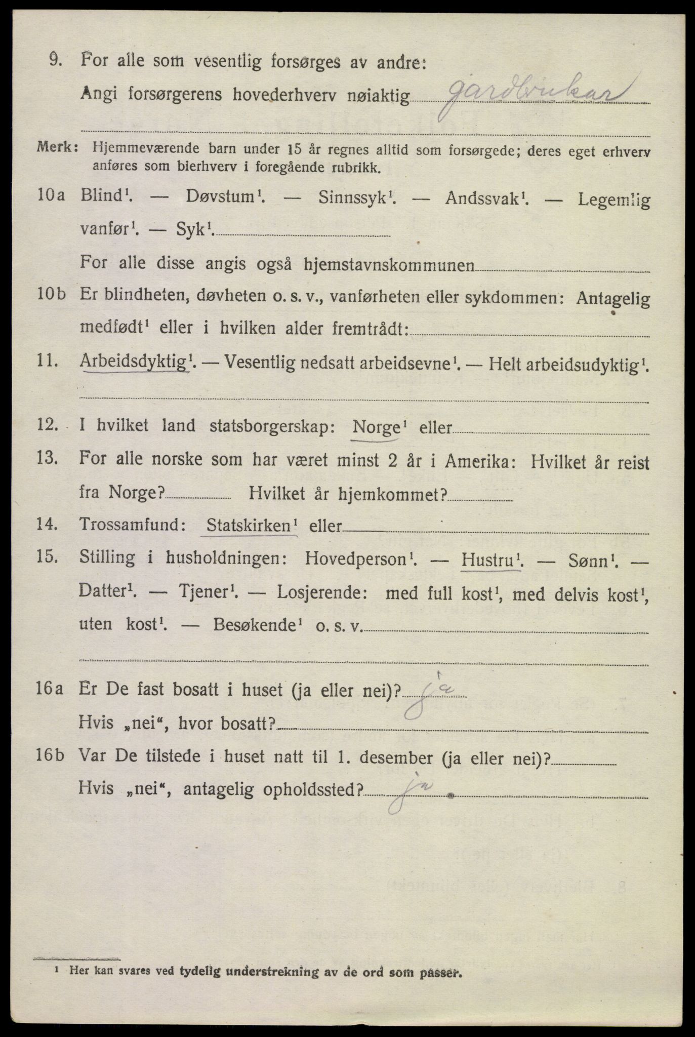 SAKO, Folketelling 1920 for 0826 Tinn herred, 1920, s. 3057