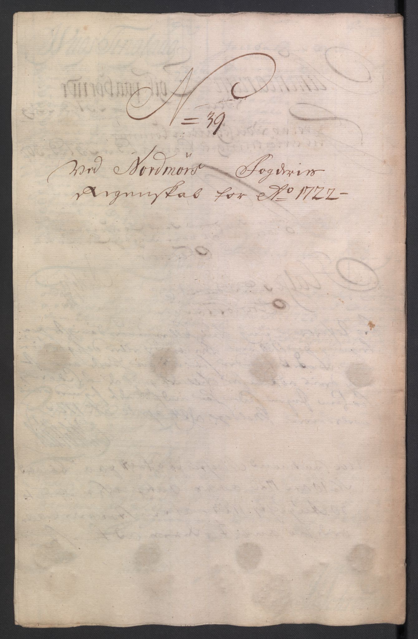 Rentekammeret inntil 1814, Reviderte regnskaper, Fogderegnskap, RA/EA-4092/R56/L3755: Fogderegnskap Nordmøre, 1722, s. 279