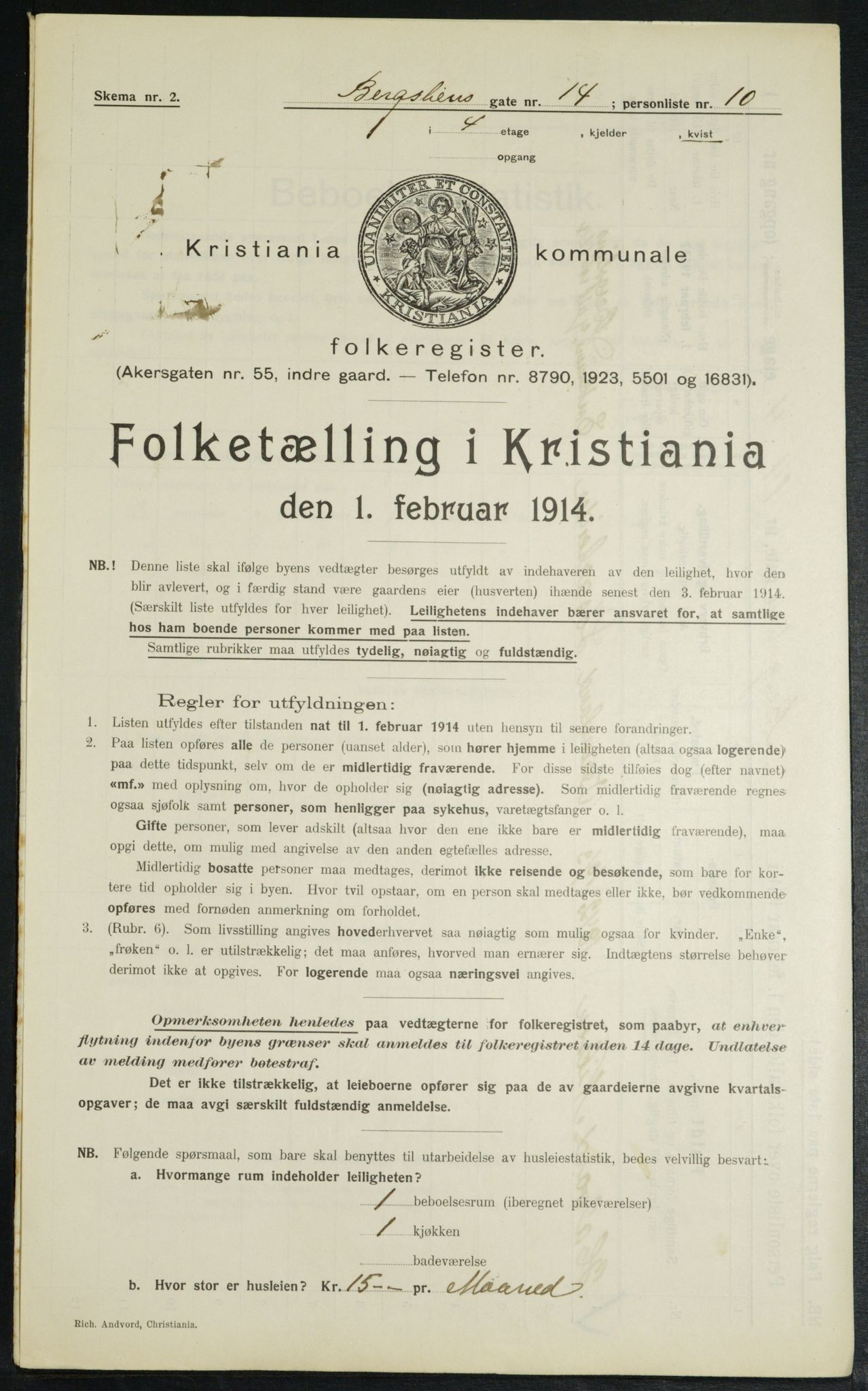 OBA, Kommunal folketelling 1.2.1914 for Kristiania, 1914, s. 4321