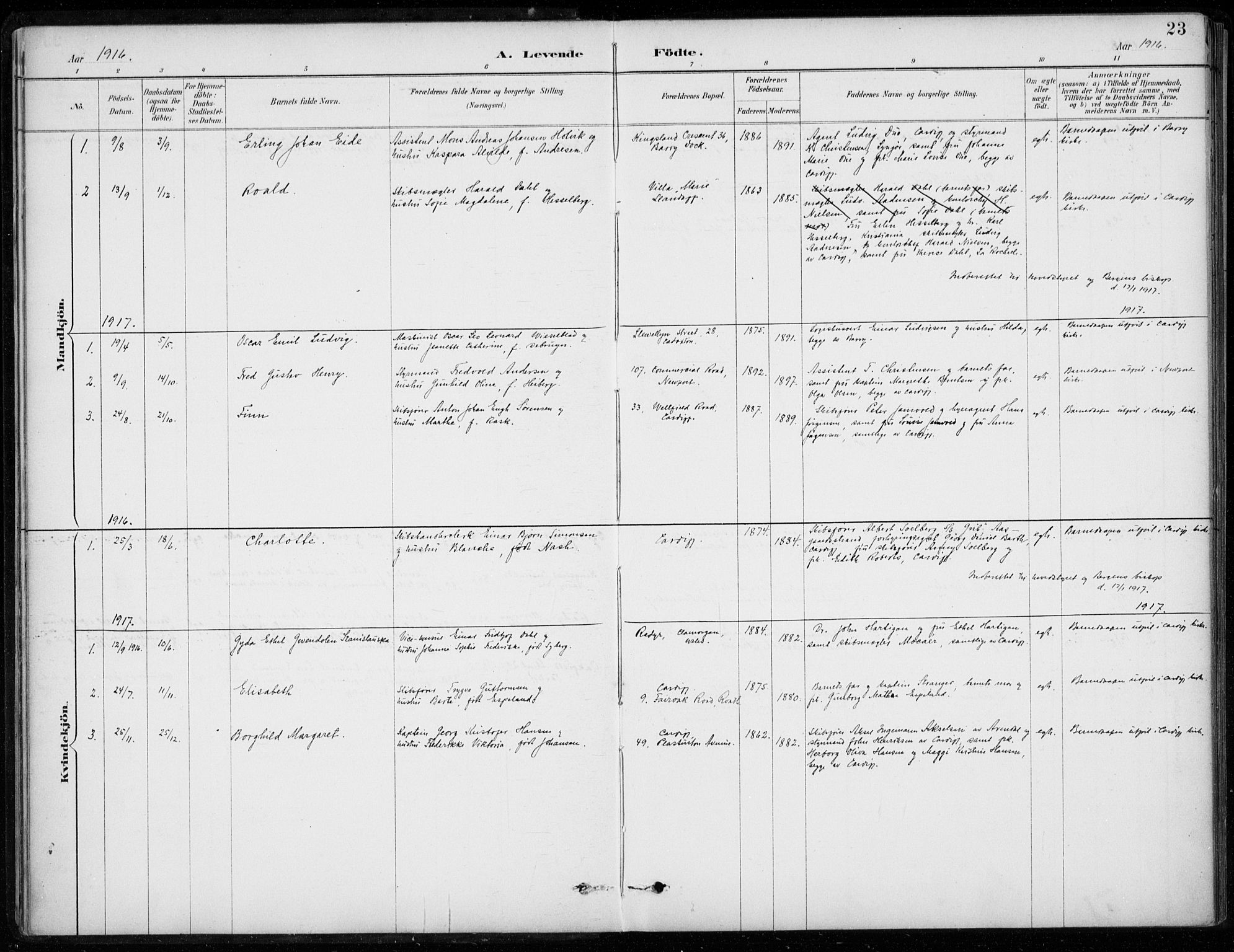 Den norske sjømannsmisjon i utlandet/Bristolhavnene(Cardiff-Swansea), AV/SAB-SAB/PA-0102/H/Ha/Haa/L0002: Ministerialbok nr. A 2, 1887-1932, s. 23