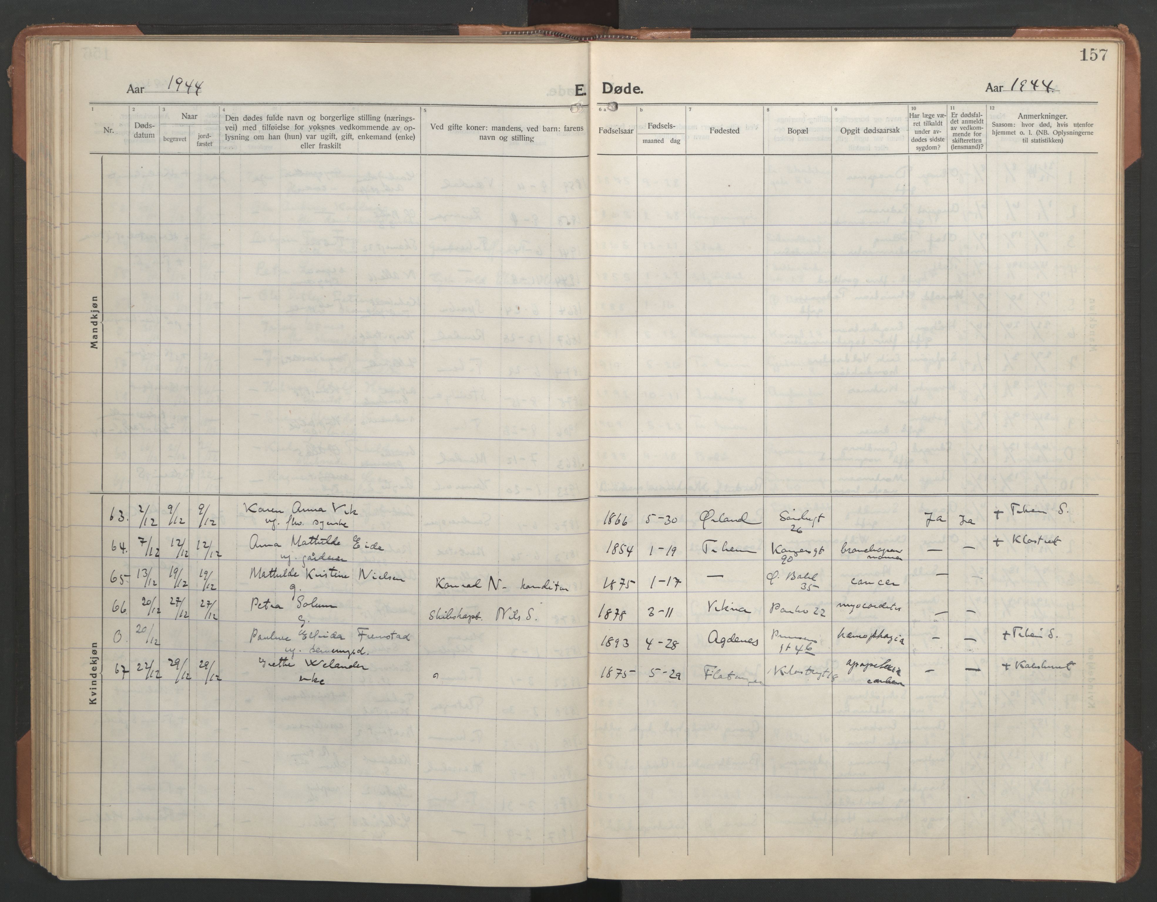 Ministerialprotokoller, klokkerbøker og fødselsregistre - Sør-Trøndelag, AV/SAT-A-1456/602/L0150: Klokkerbok nr. 602C18, 1922-1949, s. 157