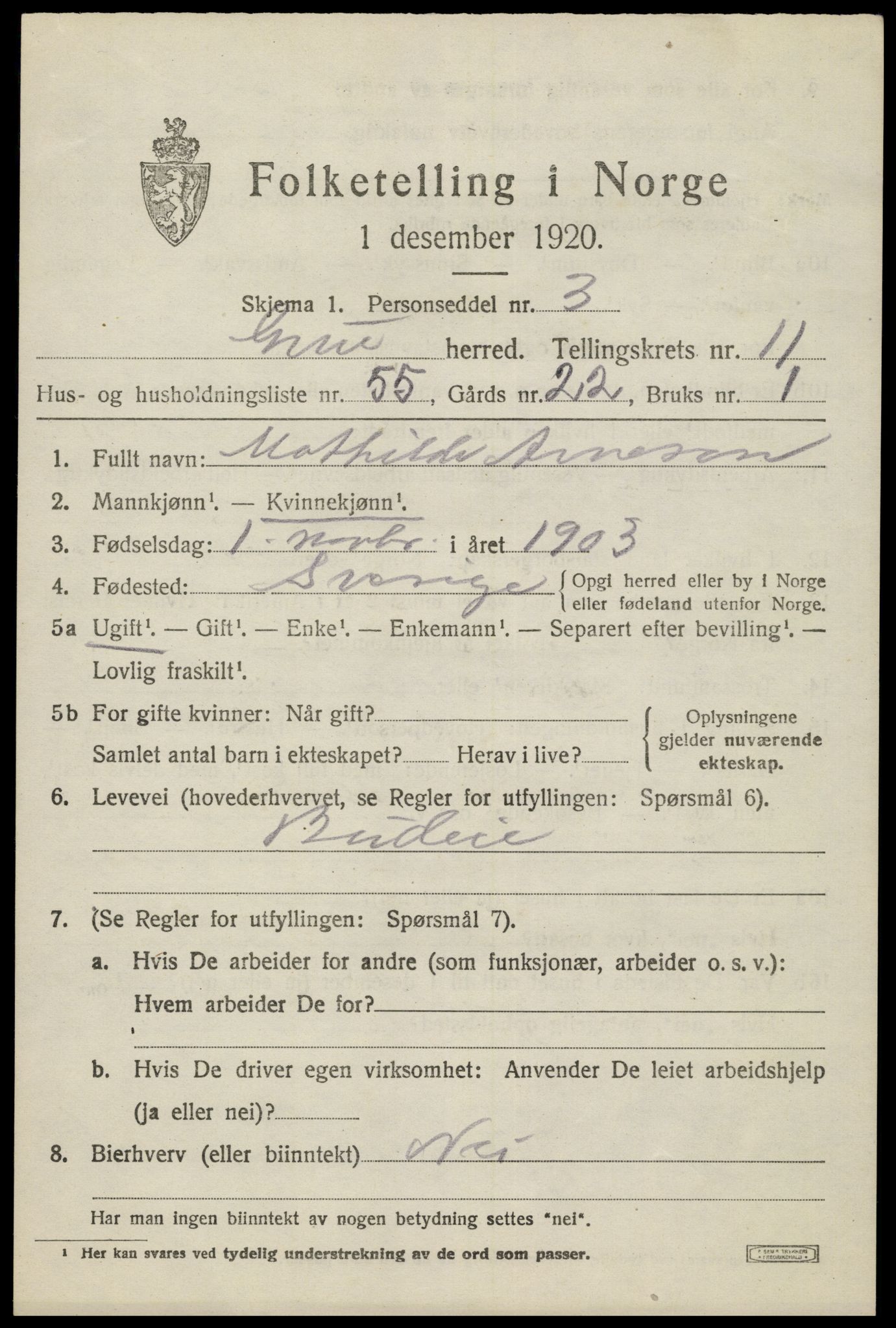 SAH, Folketelling 1920 for 0423 Grue herred, 1920, s. 9975