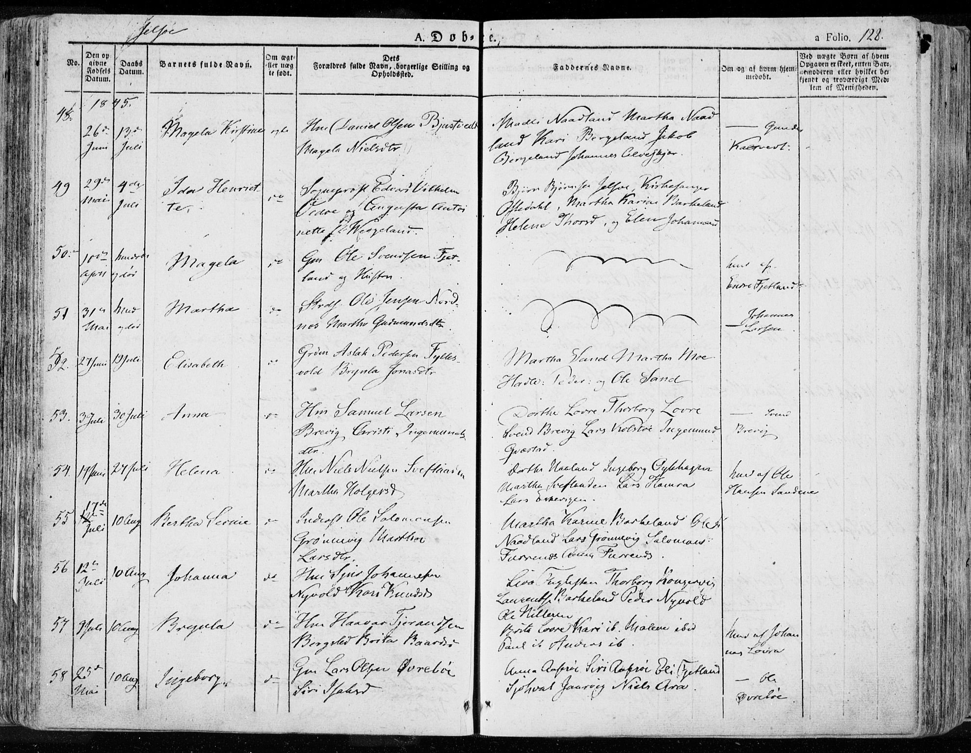Jelsa sokneprestkontor, AV/SAST-A-101842/01/IV: Ministerialbok nr. A 6.1, 1828-1853, s. 128