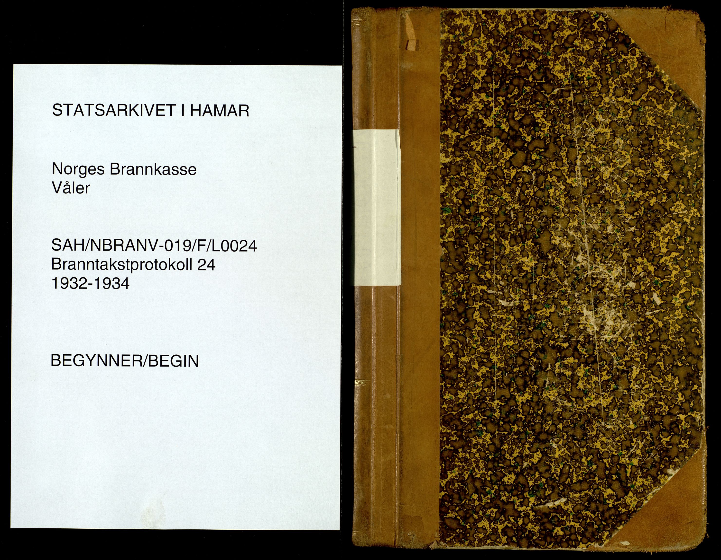Norges Brannkasse, Våler, Hedmark, SAH/NBRANV-019/F/L0024: Branntakstprotokoll, 1932-1934