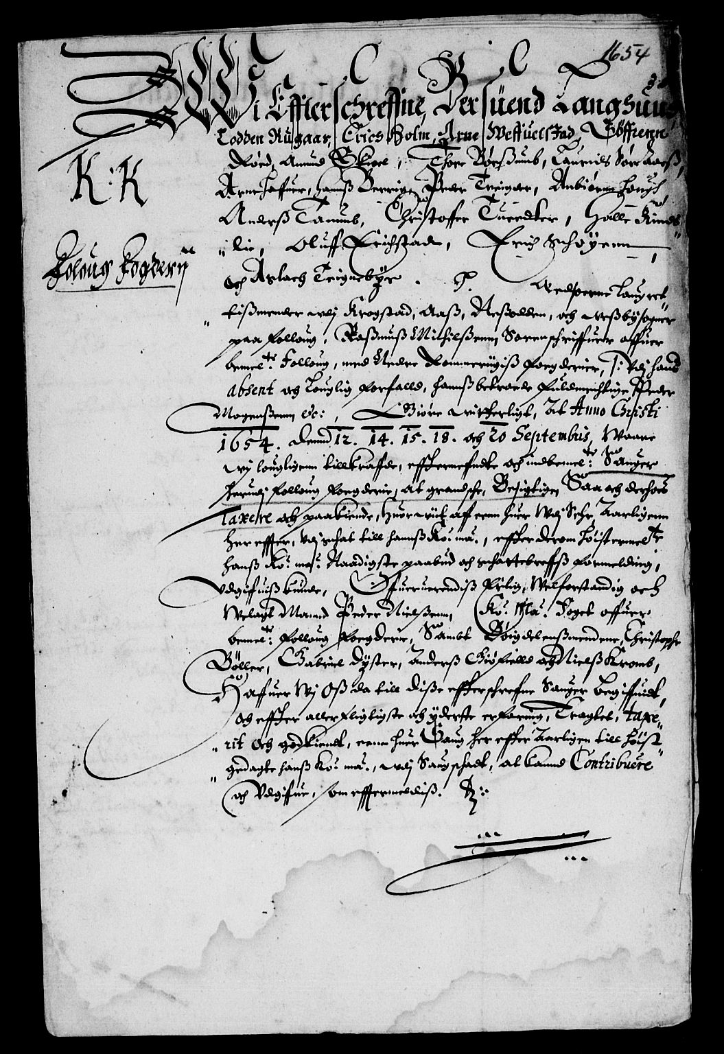 Rentekammeret inntil 1814, Reviderte regnskaper, Lensregnskaper, AV/RA-EA-5023/R/Rb/Rba/L0223: Akershus len, 1653-1655