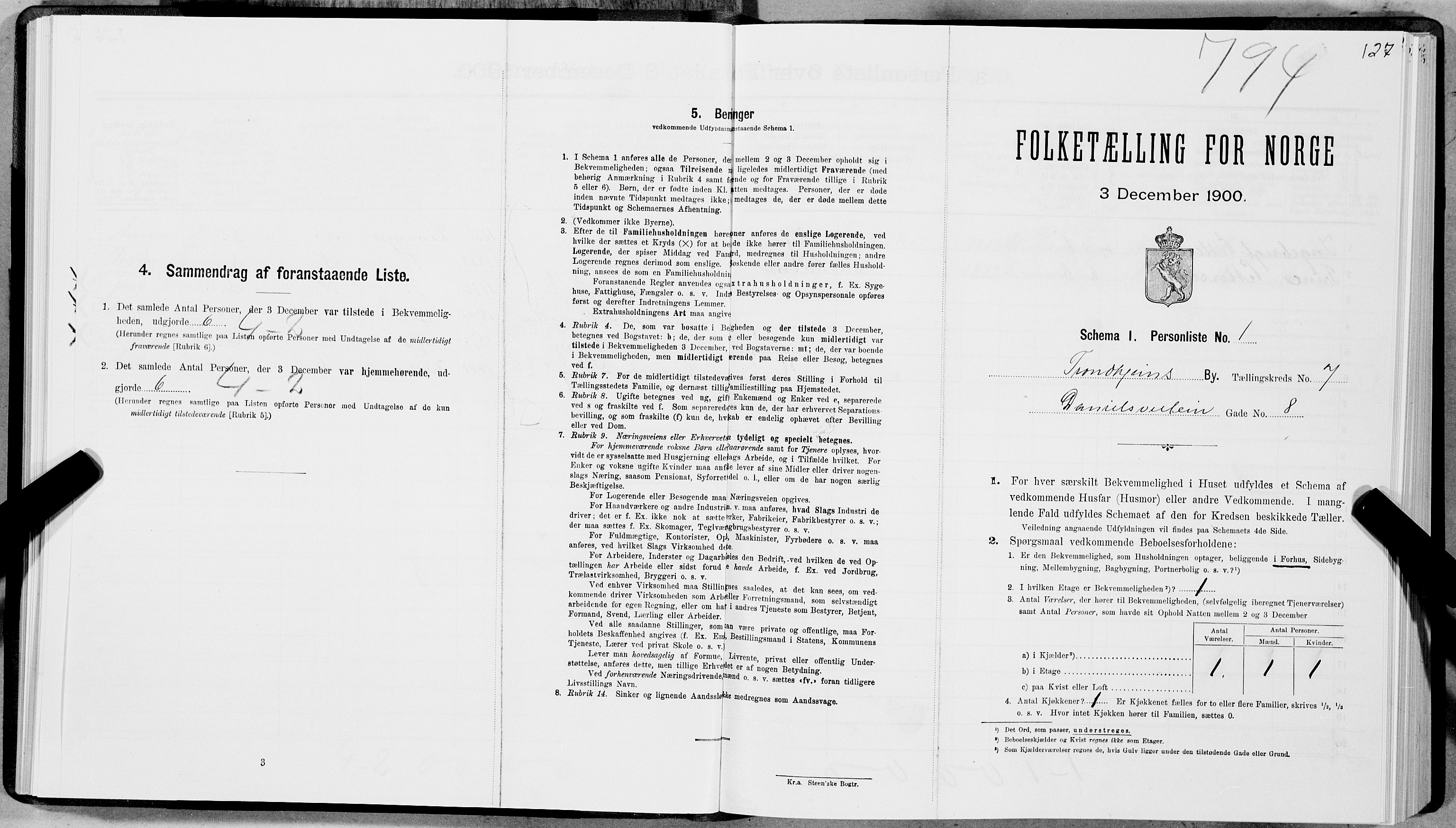 SAT, Folketelling 1900 for 1601 Trondheim kjøpstad, 1900, s. 1184