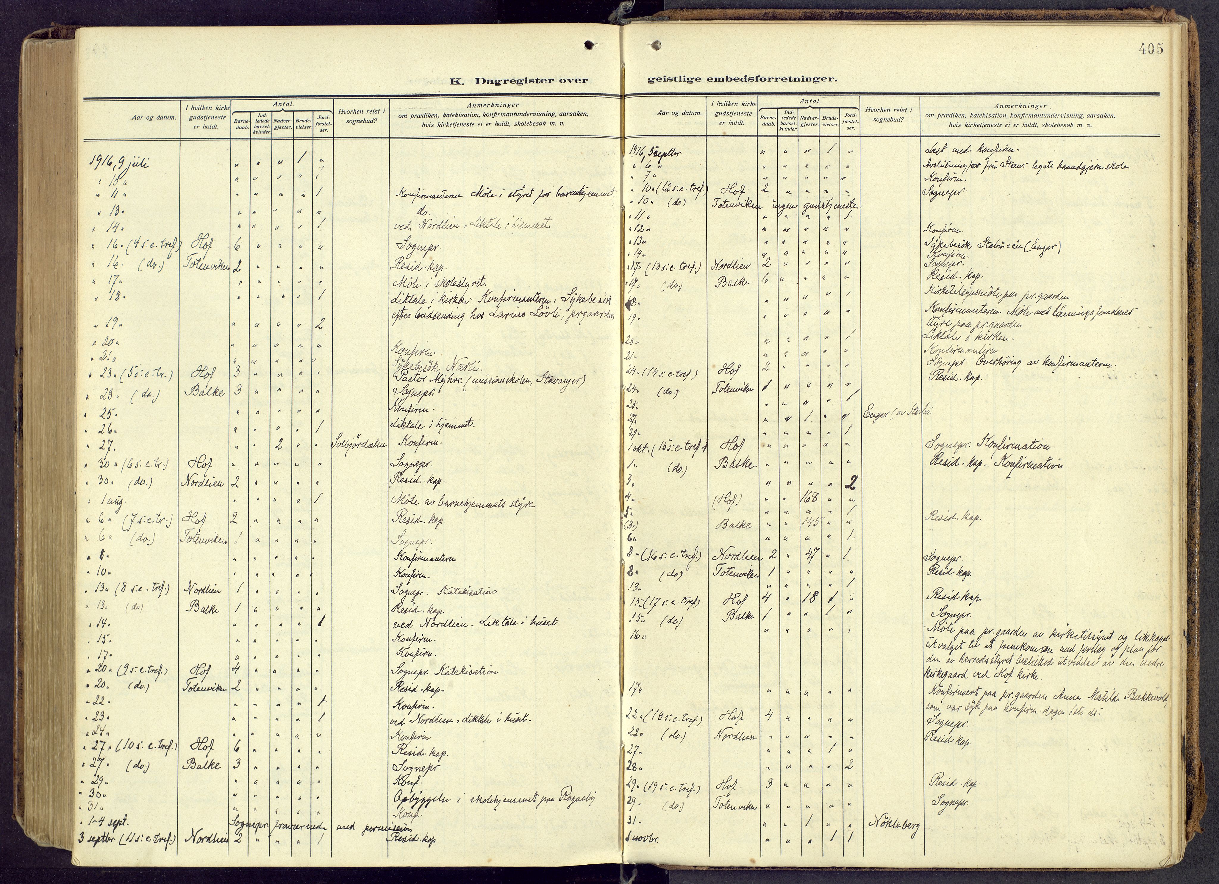 Østre Toten prestekontor, AV/SAH-PREST-104/H/Ha/Haa/L0010: Ministerialbok nr. 10, 1910-1920, s. 405