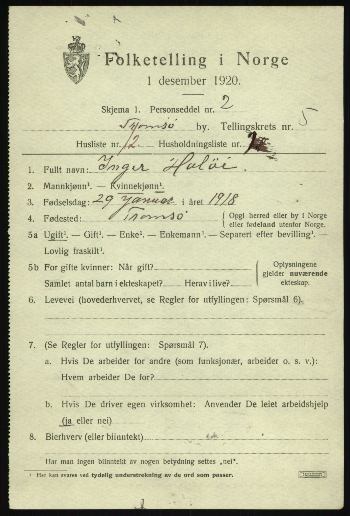 SATØ, Folketelling 1920 for 1902 Tromsø kjøpstad, 1920, s. 13707