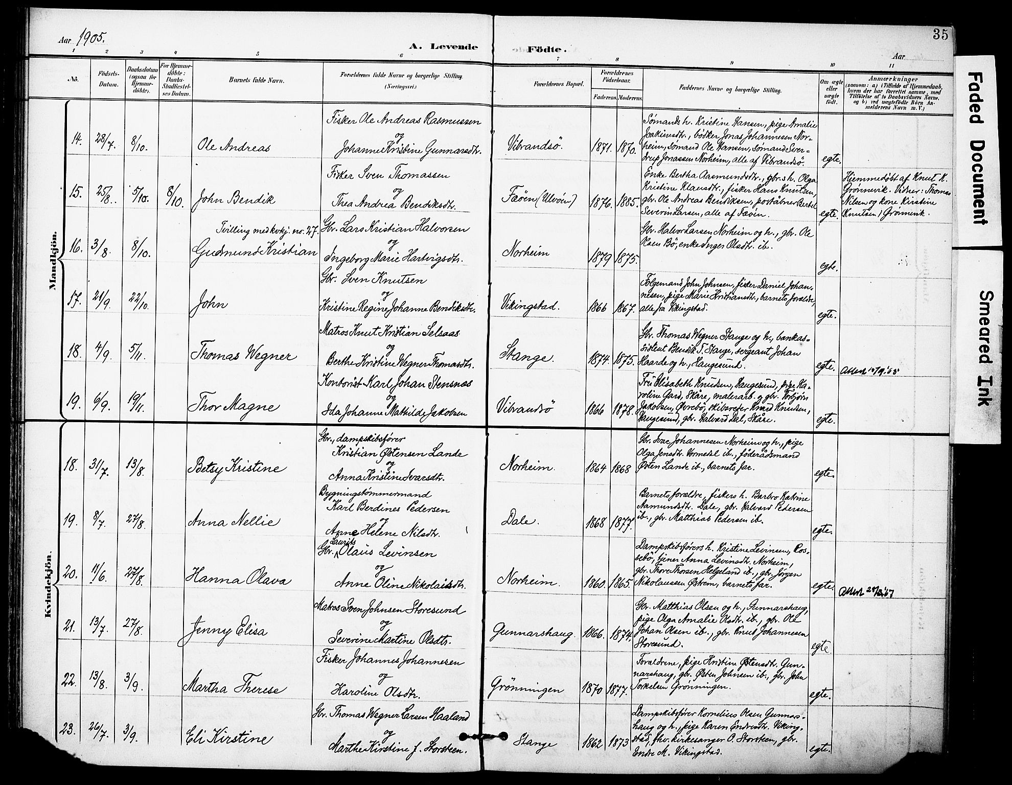 Torvastad sokneprestkontor, AV/SAST-A -101857/H/Ha/Haa/L0017: Ministerialbok nr. A 16, 1899-1911, s. 35