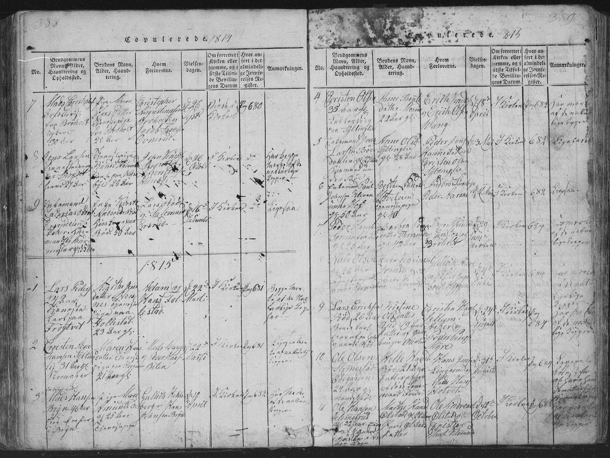 Røyken kirkebøker, AV/SAKO-A-241/G/Ga/L0003: Klokkerbok nr. 3, 1814-1856, s. 388-389