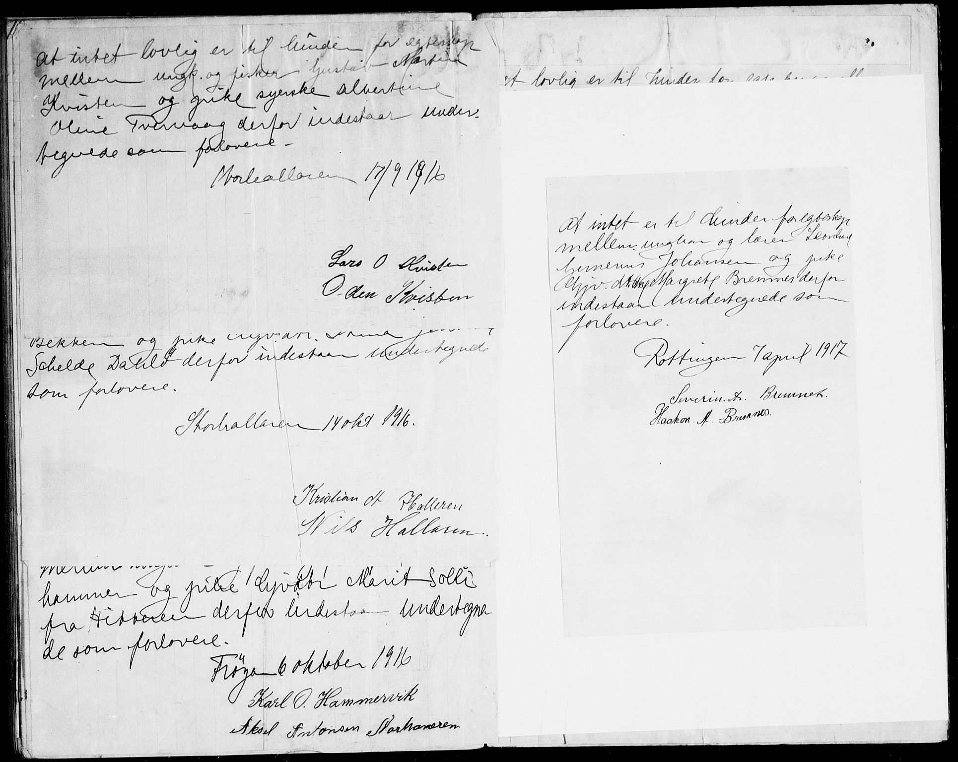 Frøya sokneprestkontor, AV/SAT-A-1116/1/I/I1/I1f: Lysningsprotokoll nr. 640.I.1f.1, 1901-1917