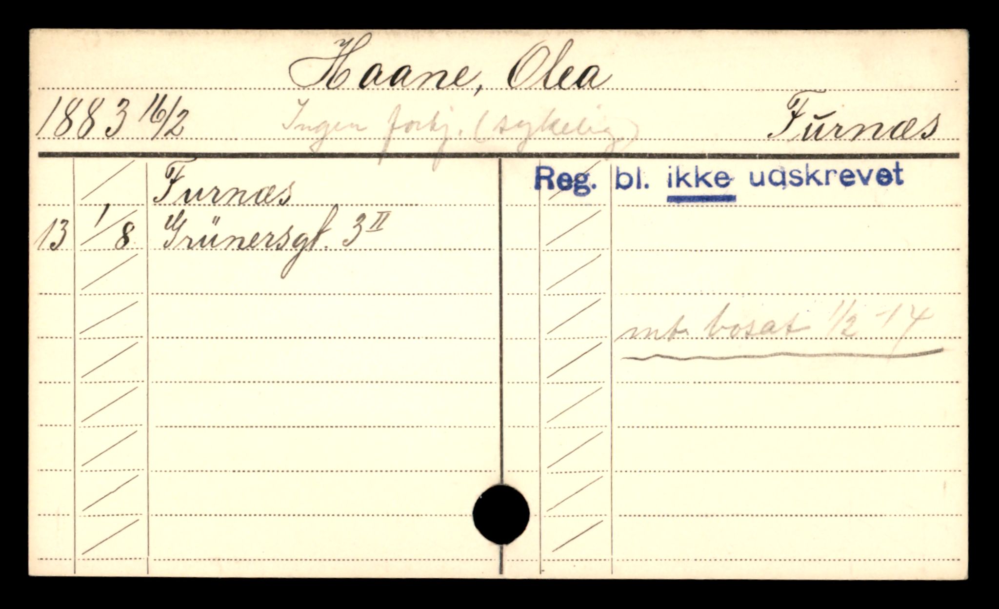 Oslo folkeregister, Registerkort, AV/SAO-A-11715/D/Df/L0003: Kvinner: Haane Olea - Løvstuen Turi, 1906-1918