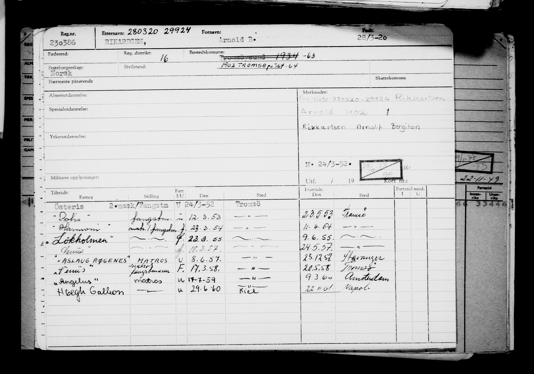 Direktoratet for sjømenn, AV/RA-S-3545/G/Gb/L0178: Hovedkort, 1920, s. 707