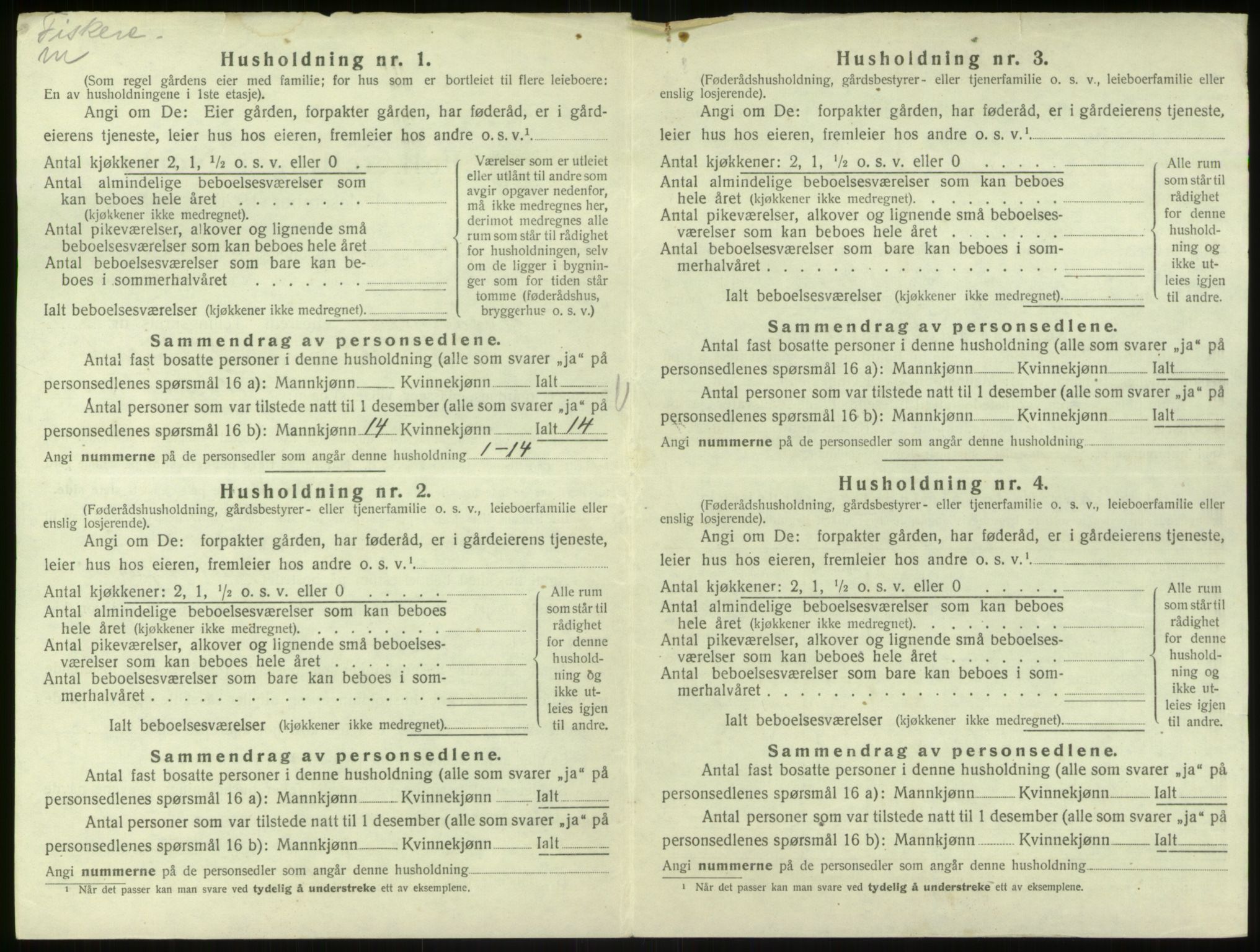 SAB, Folketelling 1920 for 1253 Hosanger herred, 1920, s. 188