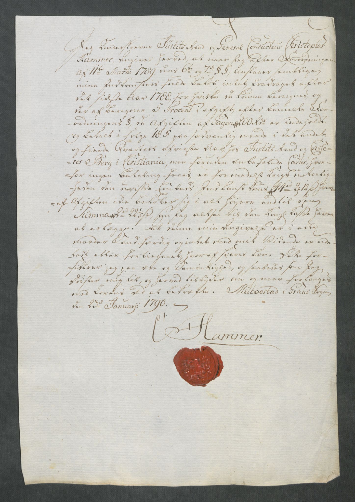 Rentekammeret inntil 1814, Reviderte regnskaper, Mindre regnskaper, AV/RA-EA-4068/Rf/Rfe/L0050: Sunnmøre fogderi, Toten fogderi, 1789, s. 171