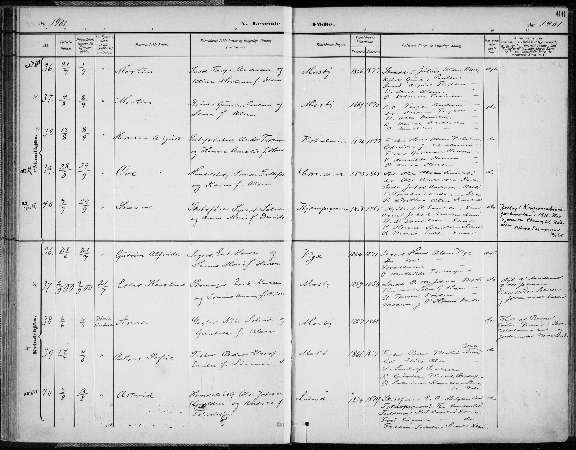 Oddernes sokneprestkontor, AV/SAK-1111-0033/F/Fa/Faa/L0010: Ministerialbok nr. A 10, 1897-1911, s. 66