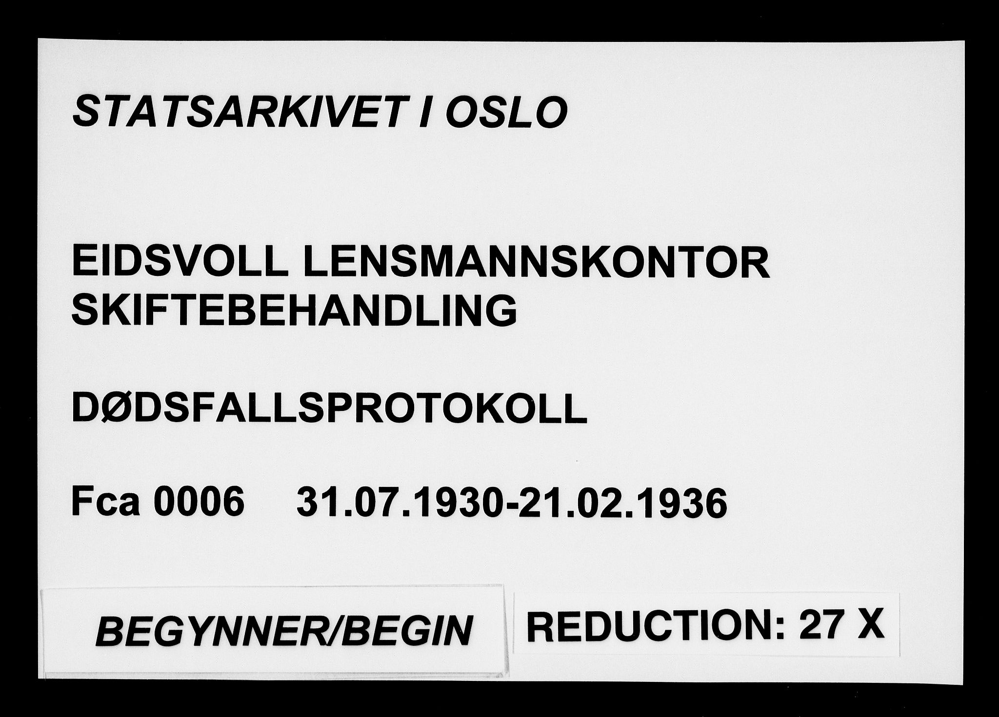 Eidsvoll lensmannskontor, AV/SAO-A-10266a/H/Ha/Haa/L0006: Dødsfallprotokoll, 1930-1936