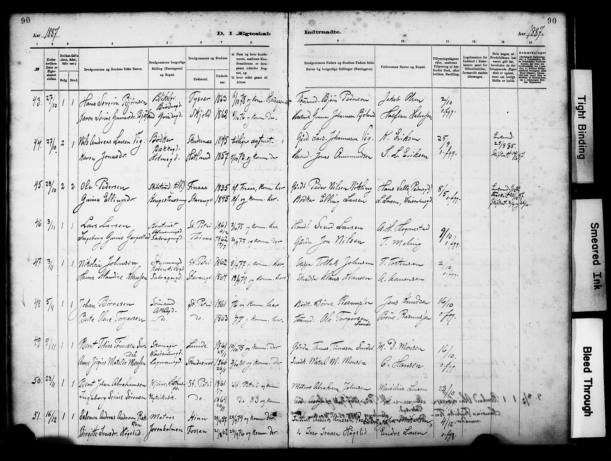 St. Petri sokneprestkontor, AV/SAST-A-101813/001/30/30BA/L0018: Ministerialbok nr. A 19, 1879-1900, s. 90