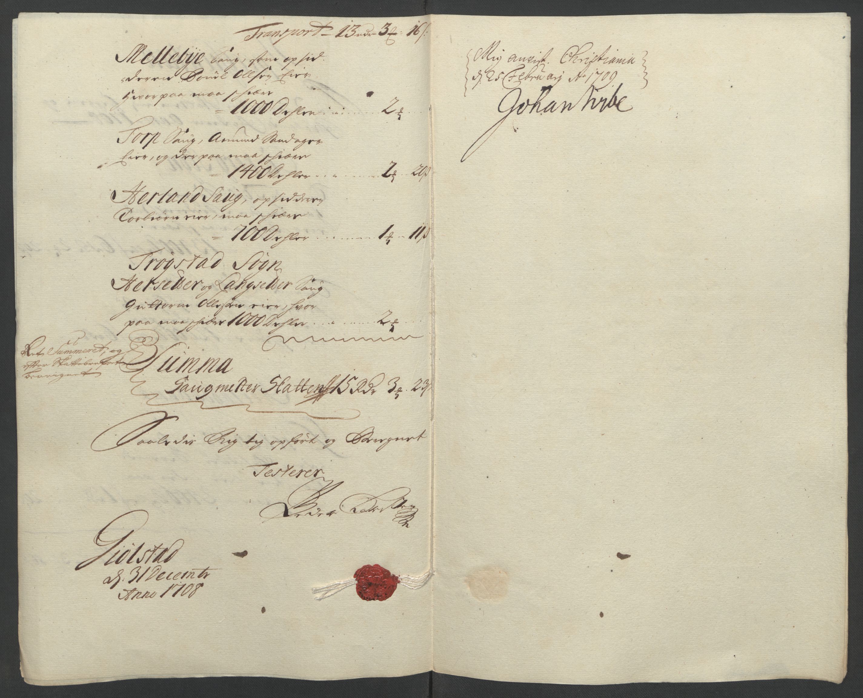 Rentekammeret inntil 1814, Reviderte regnskaper, Fogderegnskap, AV/RA-EA-4092/R07/L0300: Fogderegnskap Rakkestad, Heggen og Frøland, 1708, s. 97