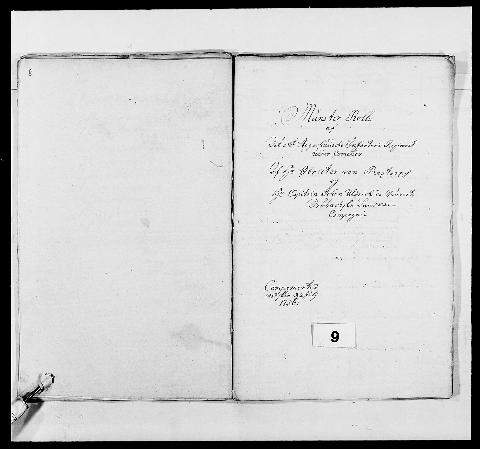 Kommanderende general (KG I) med Det norske krigsdirektorium, AV/RA-EA-5419/E/Ea/L0491: 2. Akershusiske regiment, 1750-1761, s. 69