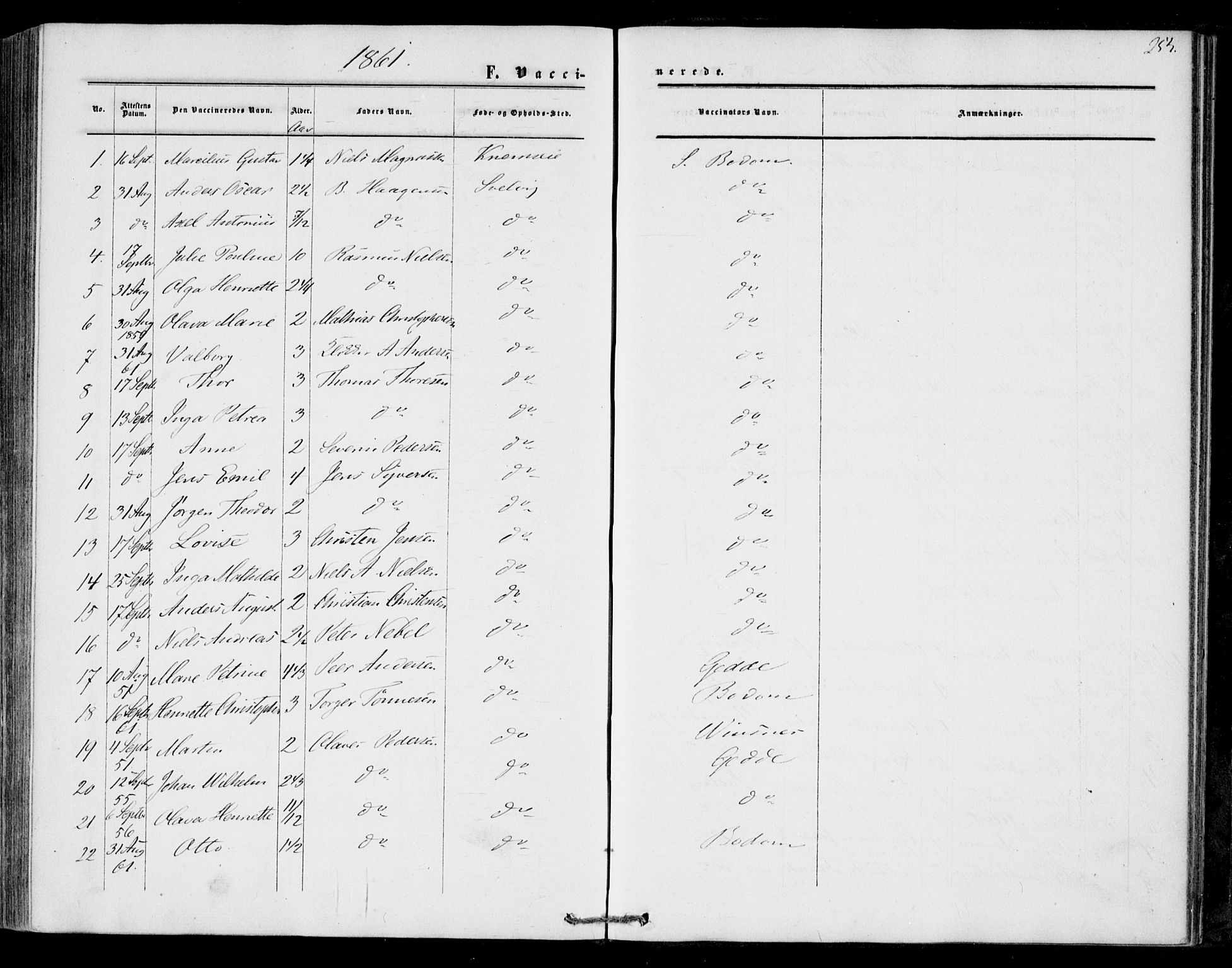 Strømm kirkebøker, AV/SAKO-A-322/F/Fa/L0001: Ministerialbok nr. I 1, 1861-1869, s. 254