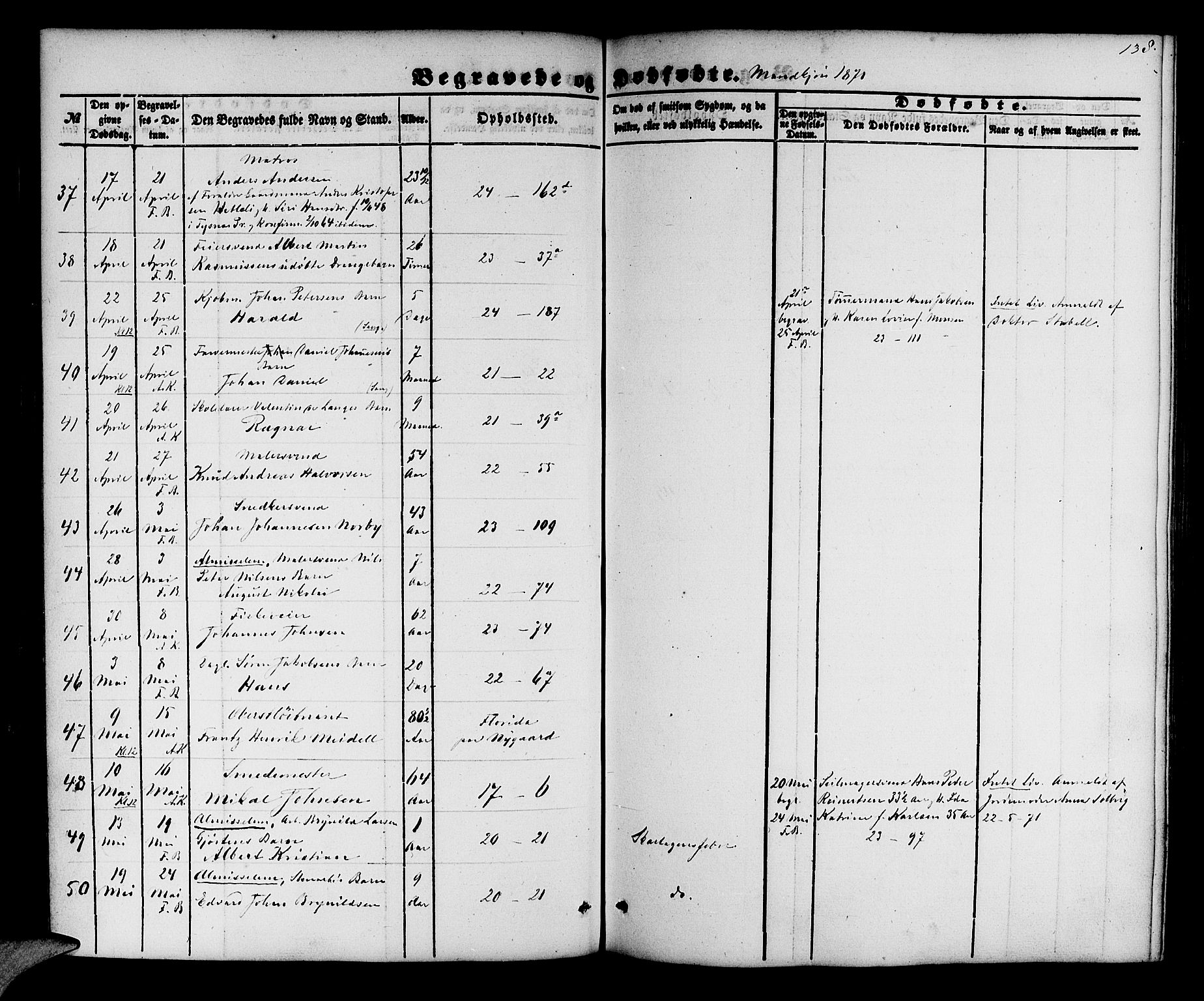 Korskirken sokneprestembete, AV/SAB-A-76101/H/Hab: Klokkerbok nr. E 2, 1851-1871, s. 138