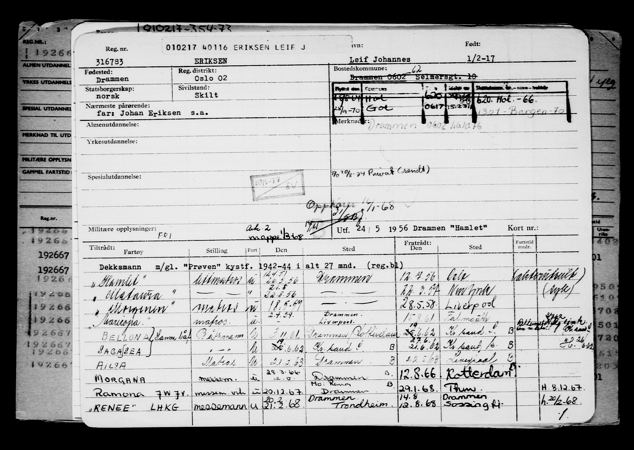 Direktoratet for sjømenn, AV/RA-S-3545/G/Gb/L0145: Hovedkort, 1917, s. 592