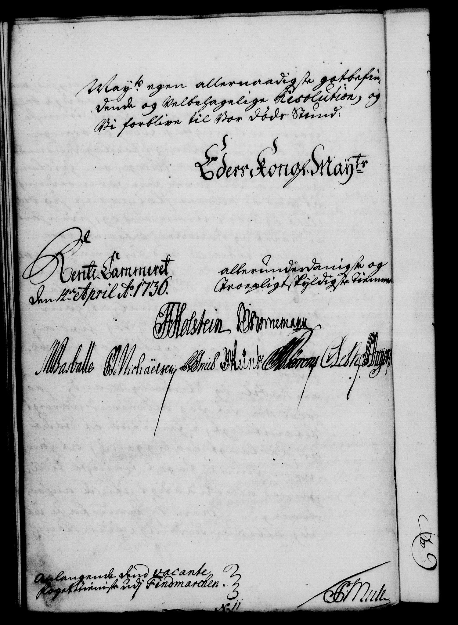 Rentekammeret, Kammerkanselliet, RA/EA-3111/G/Gf/Gfa/L0019: Norsk relasjons- og resolusjonsprotokoll (merket RK 52.19), 1736, s. 278