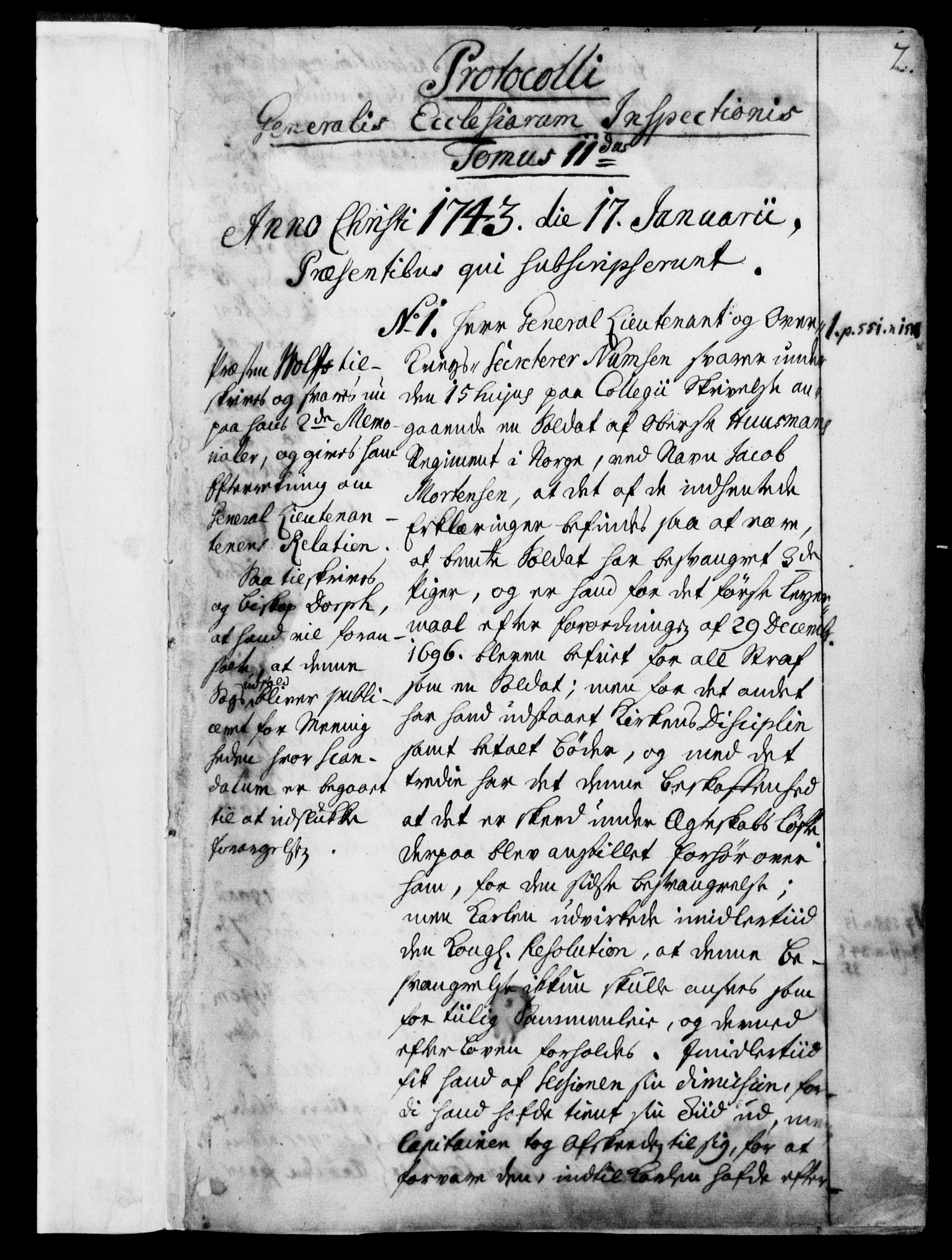 Generalkirkeinspektionskollegiet, DRA/A-0008/F4-01/F4-01-02: General Kirke-Inspections Collegii Hovedprotocoll, 1743-1747