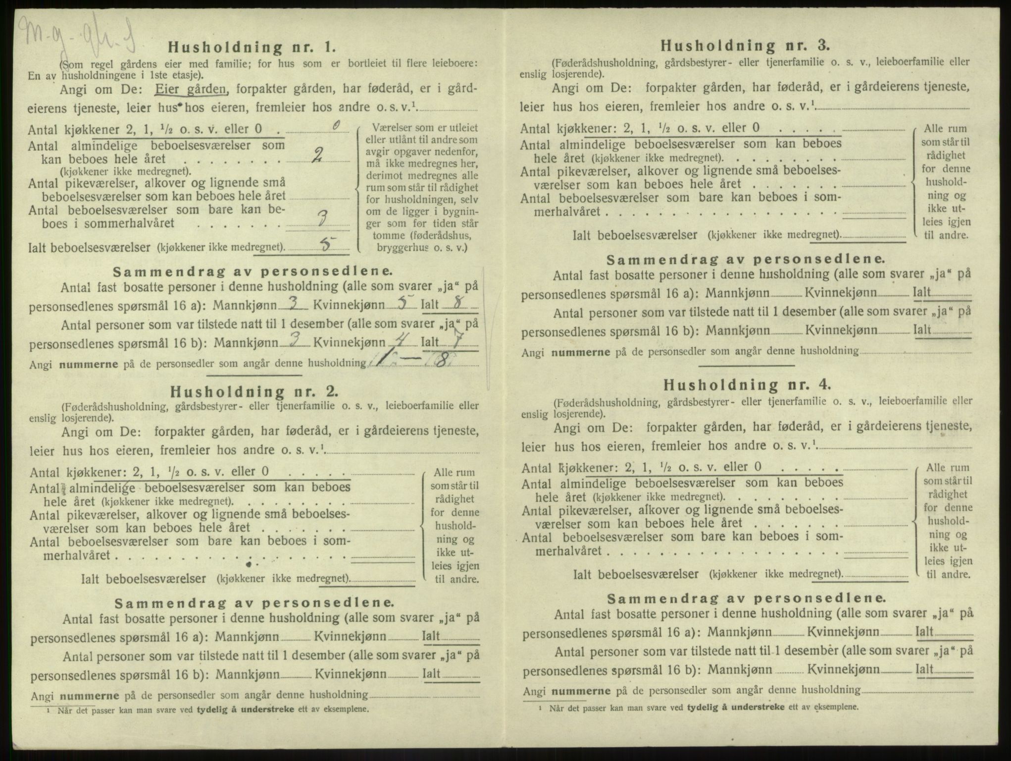 SAB, Folketelling 1920 for 1430 Gaular herred, 1920, s. 1101