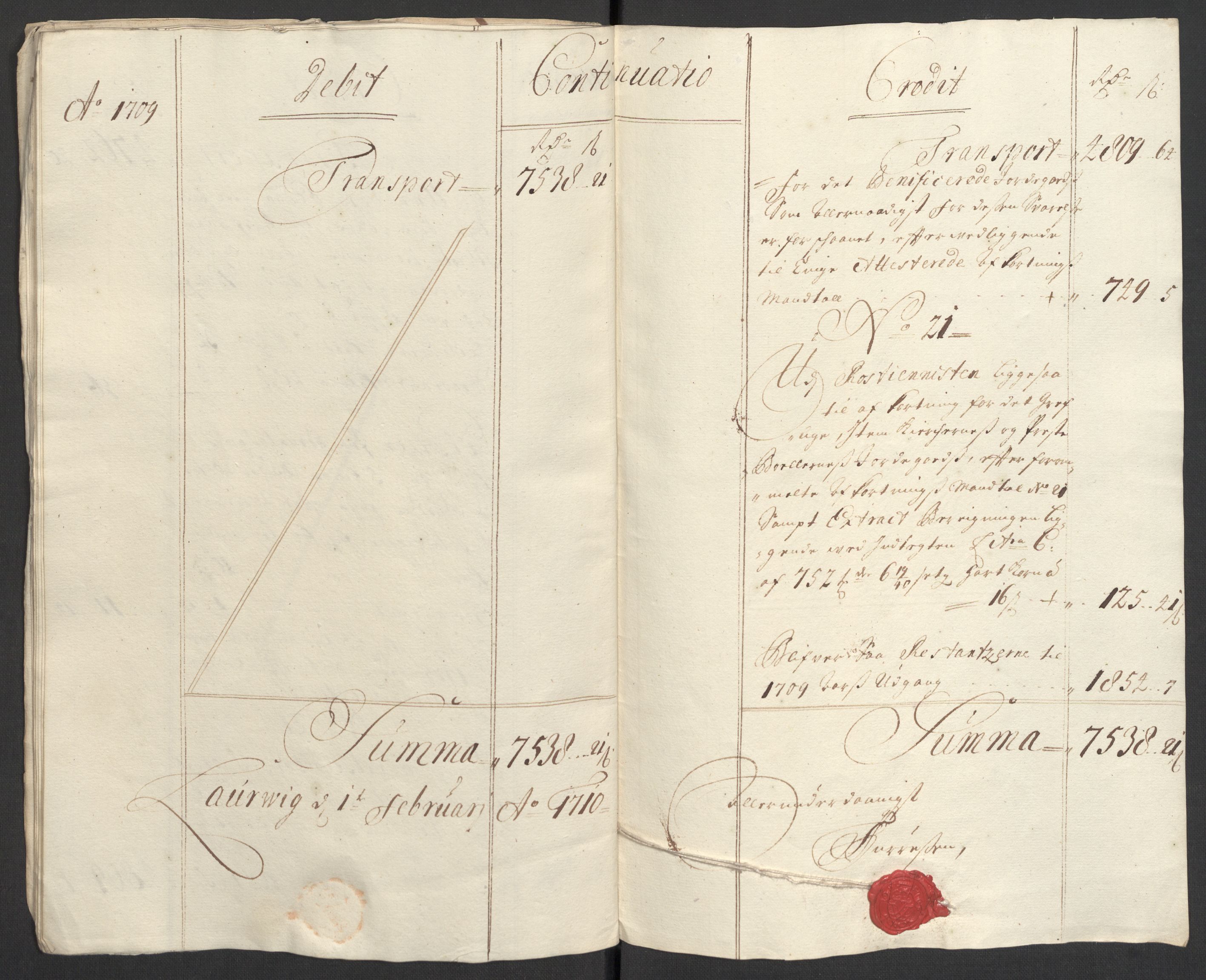 Rentekammeret inntil 1814, Reviderte regnskaper, Fogderegnskap, RA/EA-4092/R33/L1981: Fogderegnskap Larvik grevskap, 1709-1710, s. 17